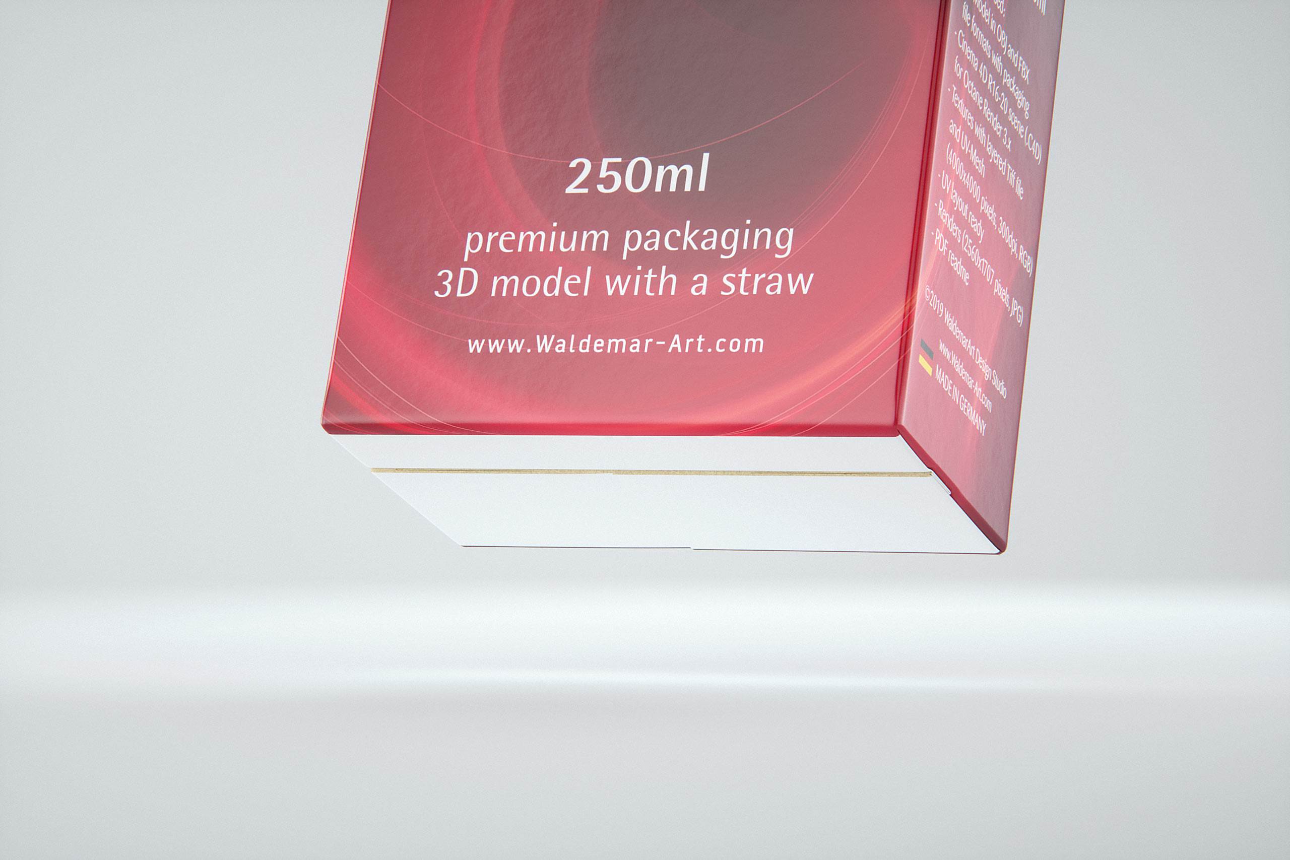SIG CombiBloc Small 250ml with perforation and a straw hole packaging 3D model pak