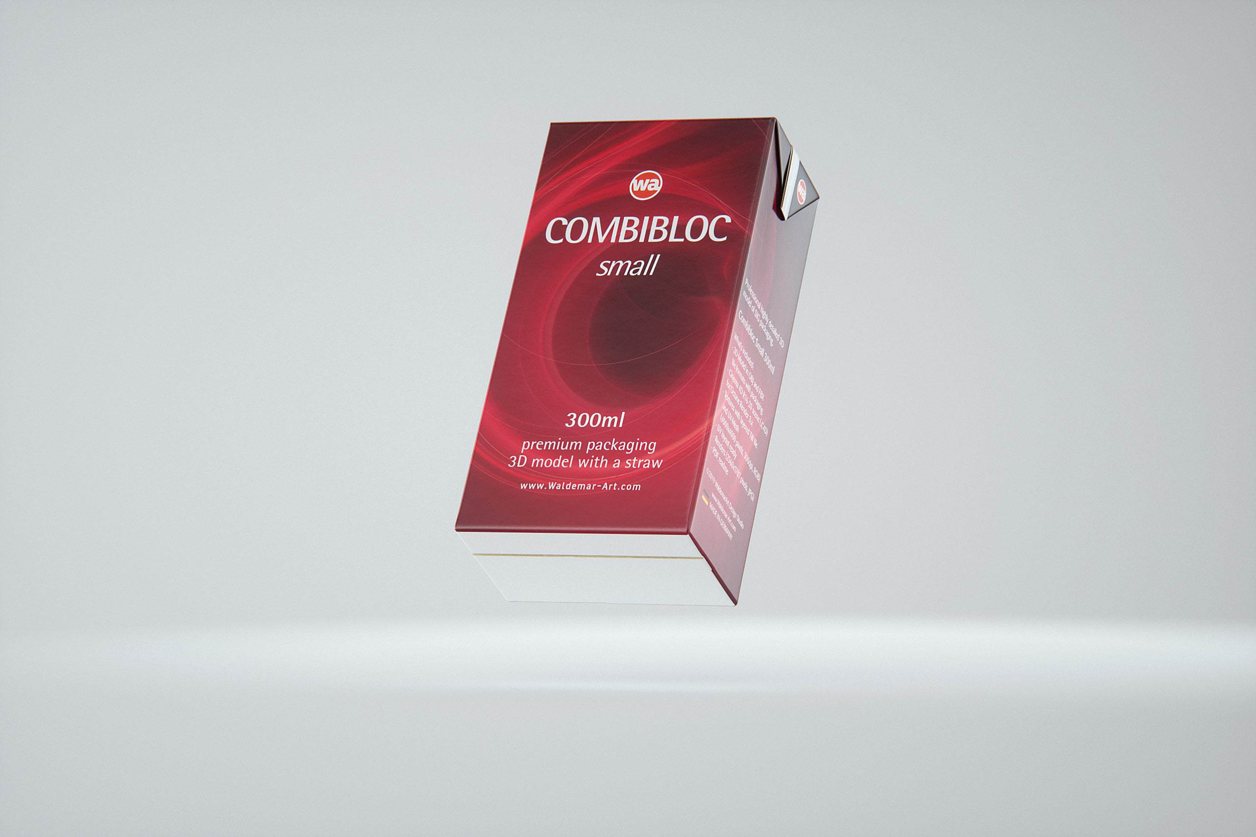SIG CombiBloc Small 300ml with perforation and a straw hole packaging 3D model pak