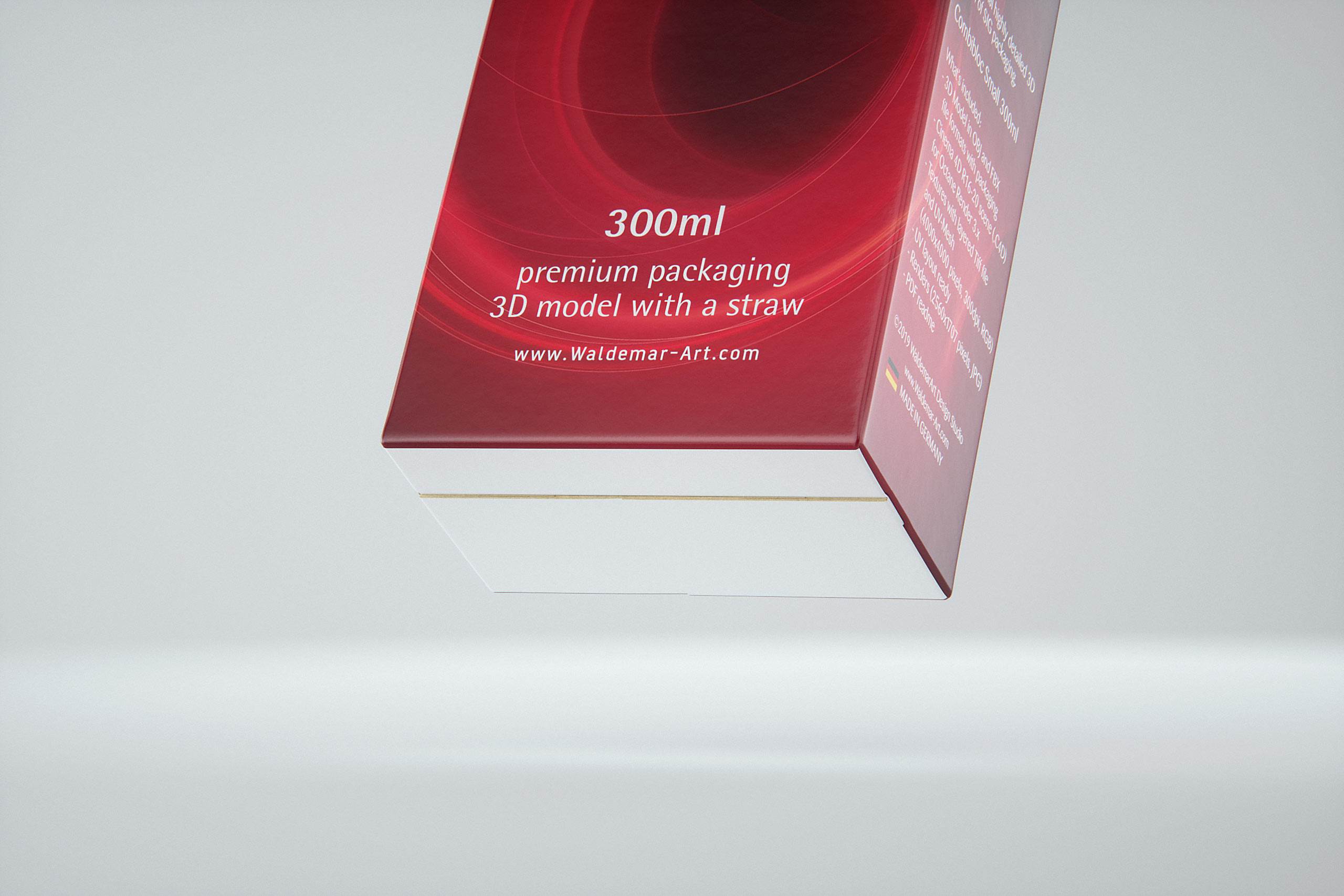 SIG CombiBloc Small 300ml with perforation and a straw hole packaging 3D model pak