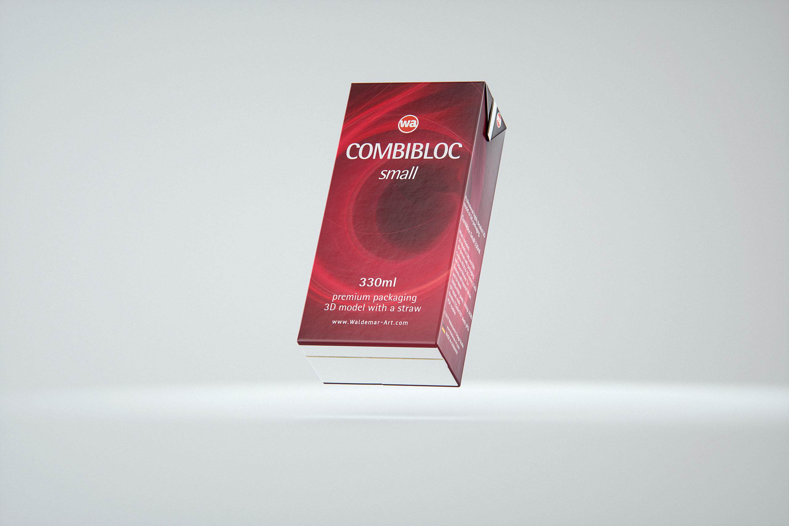 SIG CombiBloc Small 330ml with perforation and a straw hole packaging 3D model pak