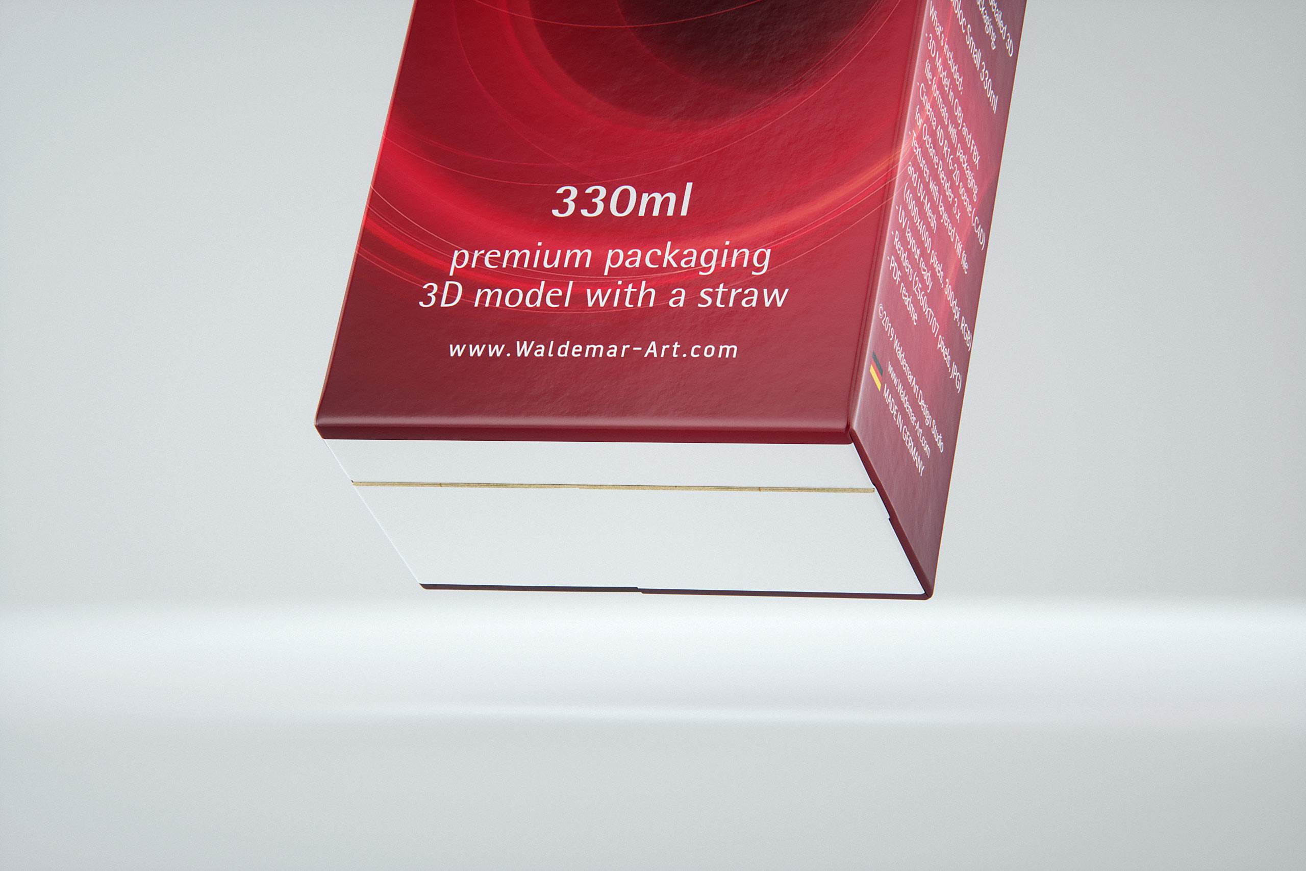 SIG CombiBloc Small 330ml with perforation and a straw hole packaging 3D model pak