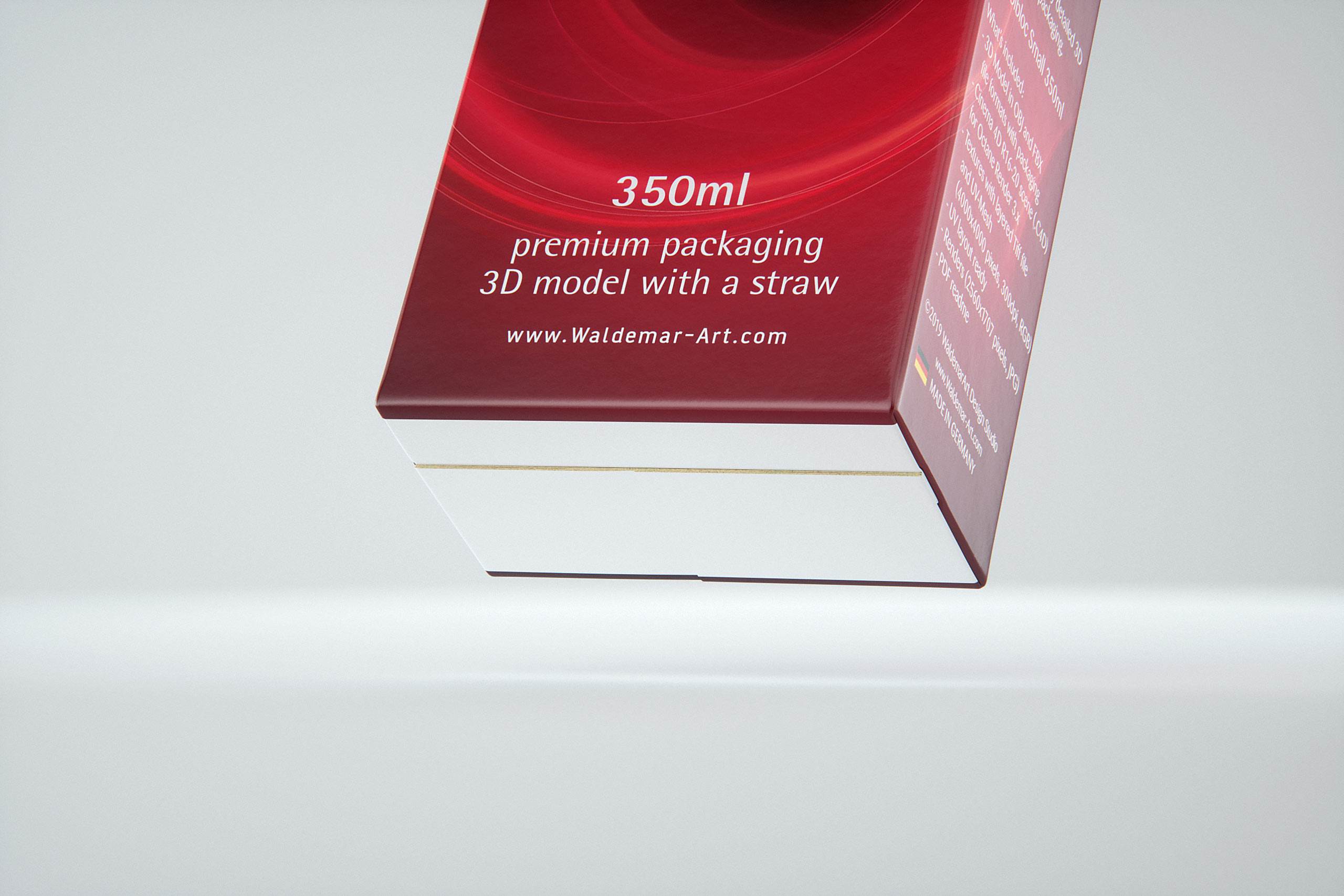 SIG CombiBloc Small 350ml with perforation and a straw hole packaging 3D model pak