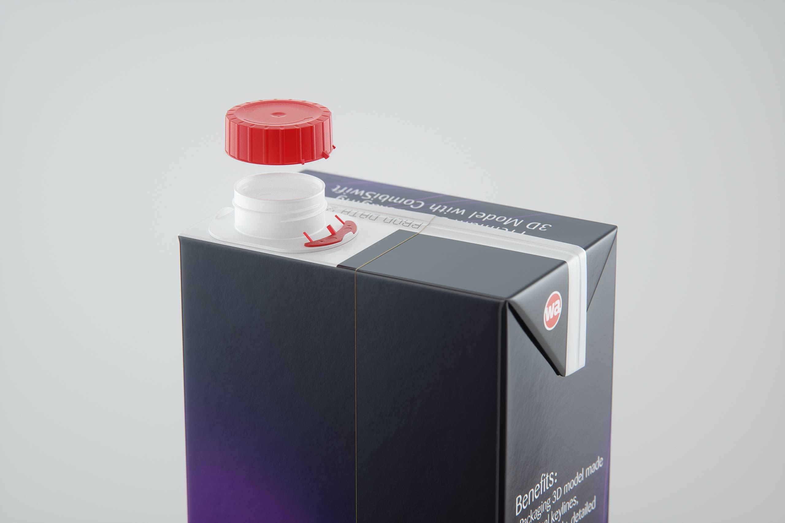 SIG Combibloc Standard 1000ml carton packaging 3d model with CombiSwift closure