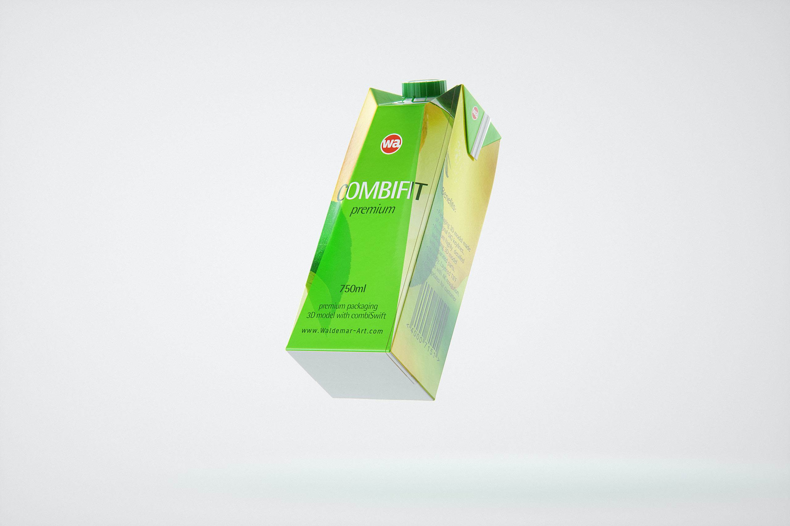 SIG Combifit Premium 750ml with Combi-Swift closer Packaging 3D model pak