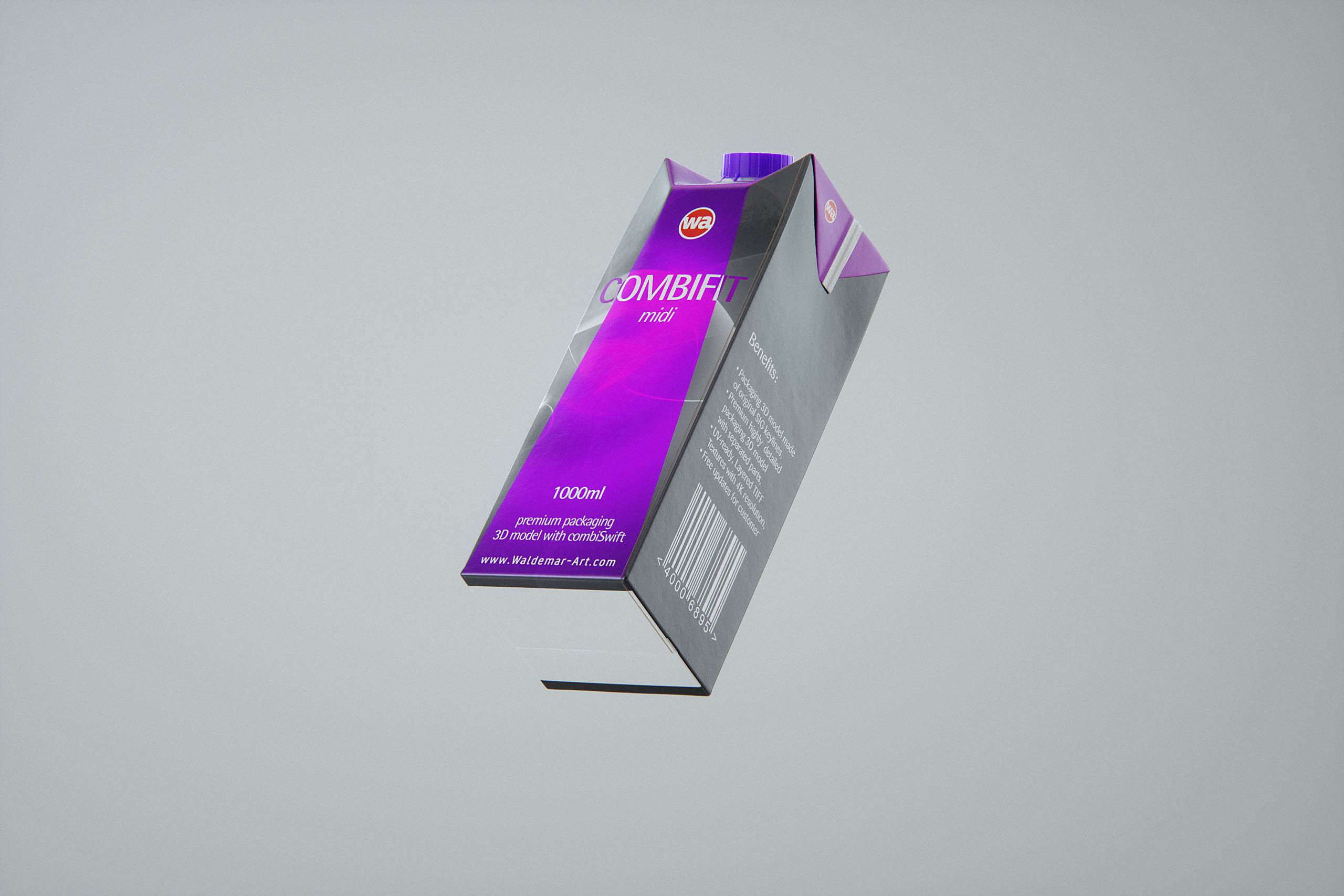 SIG combiFit Midi 1000ml with combiSwift closure packaging 3D model