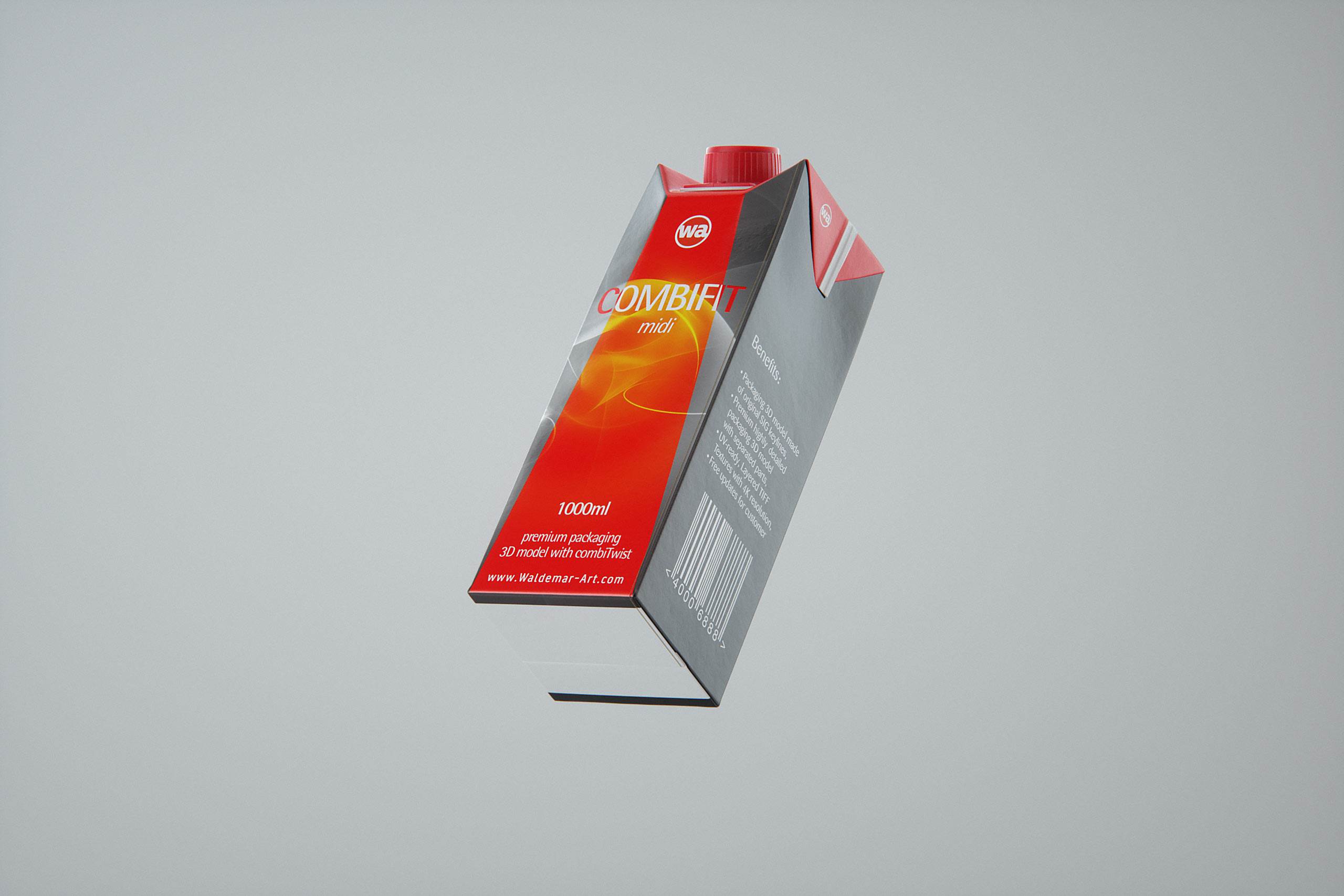 SIG combiFit Midi 1000ml with combiTwist closure packaging 3D model
