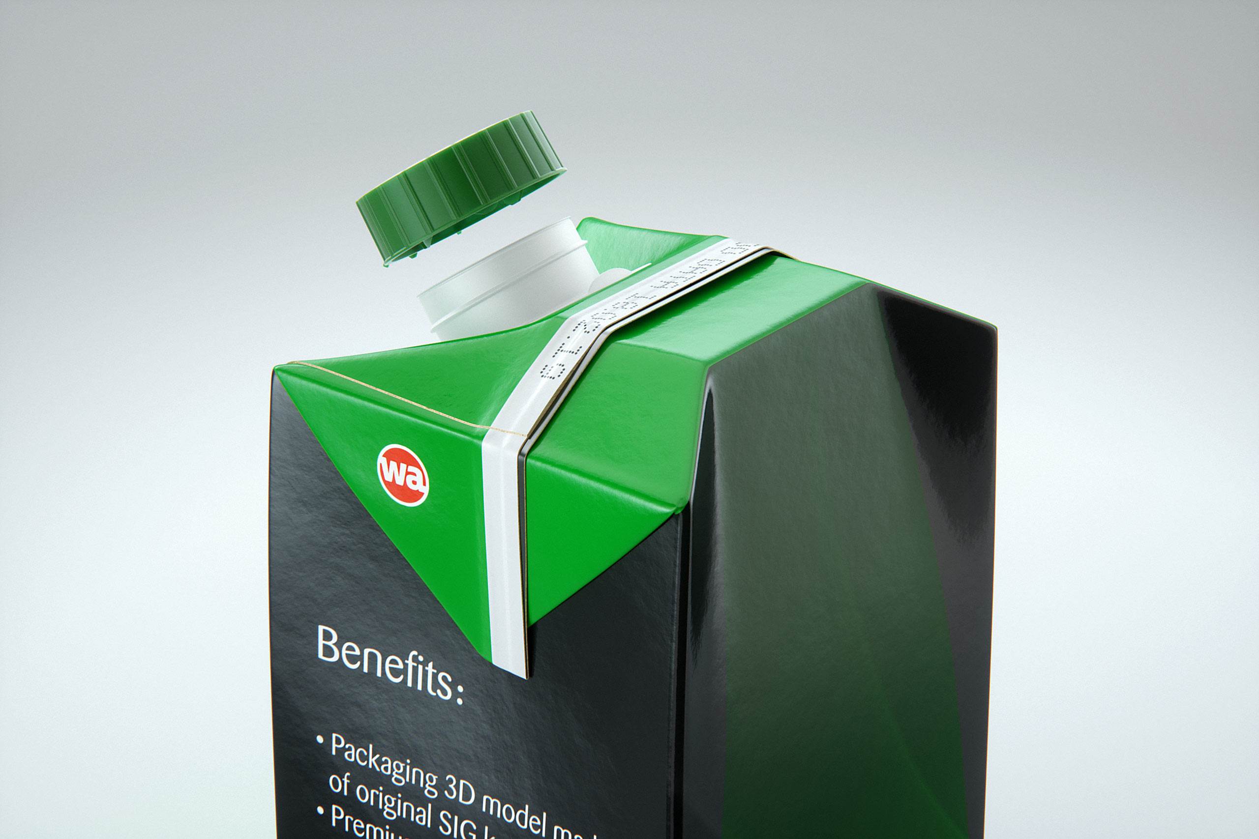 SIG combiFit Midi 500ml with combiSwift closure packaging 3D model