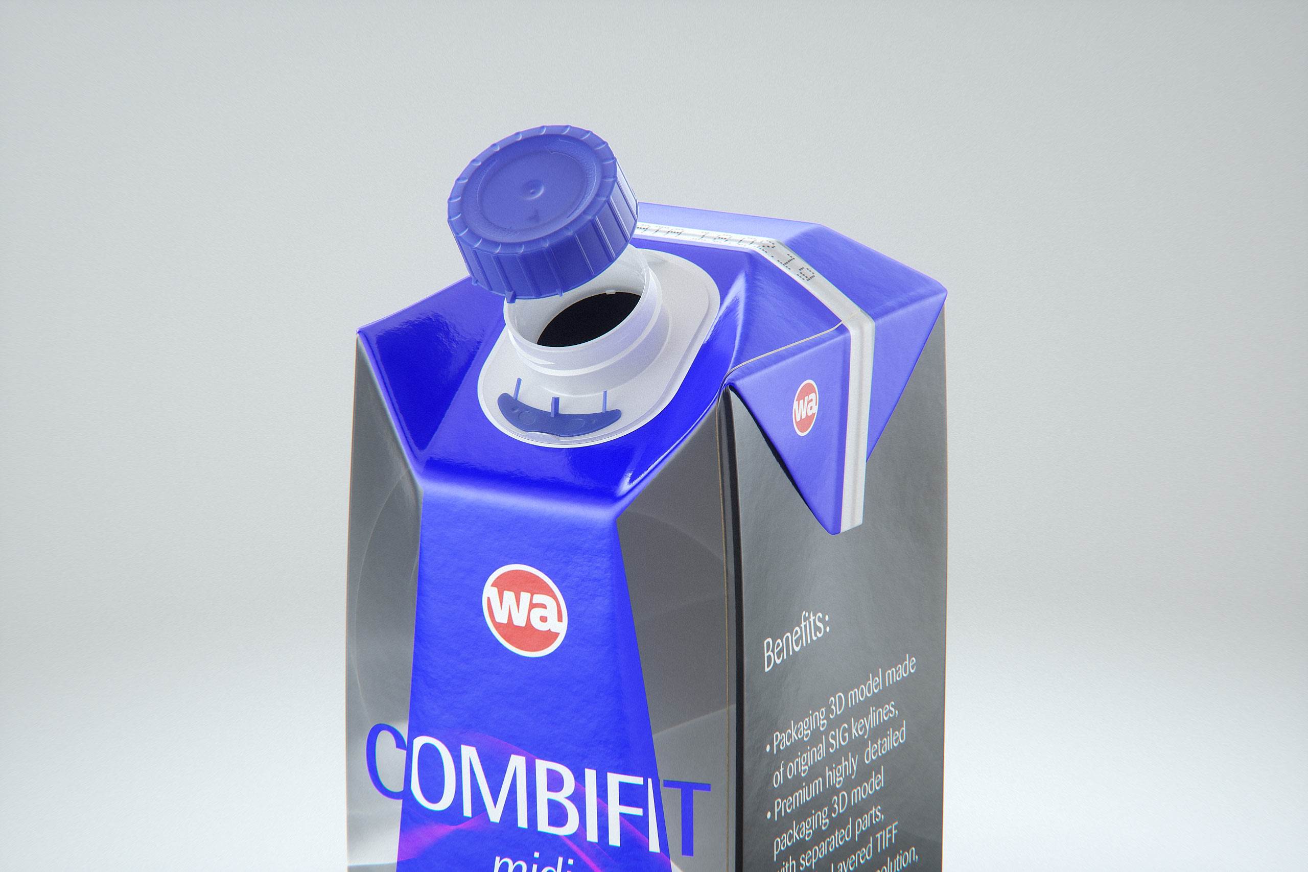 SIG Combifit Midi 750ml with CombiSwift carton packaging 3D model