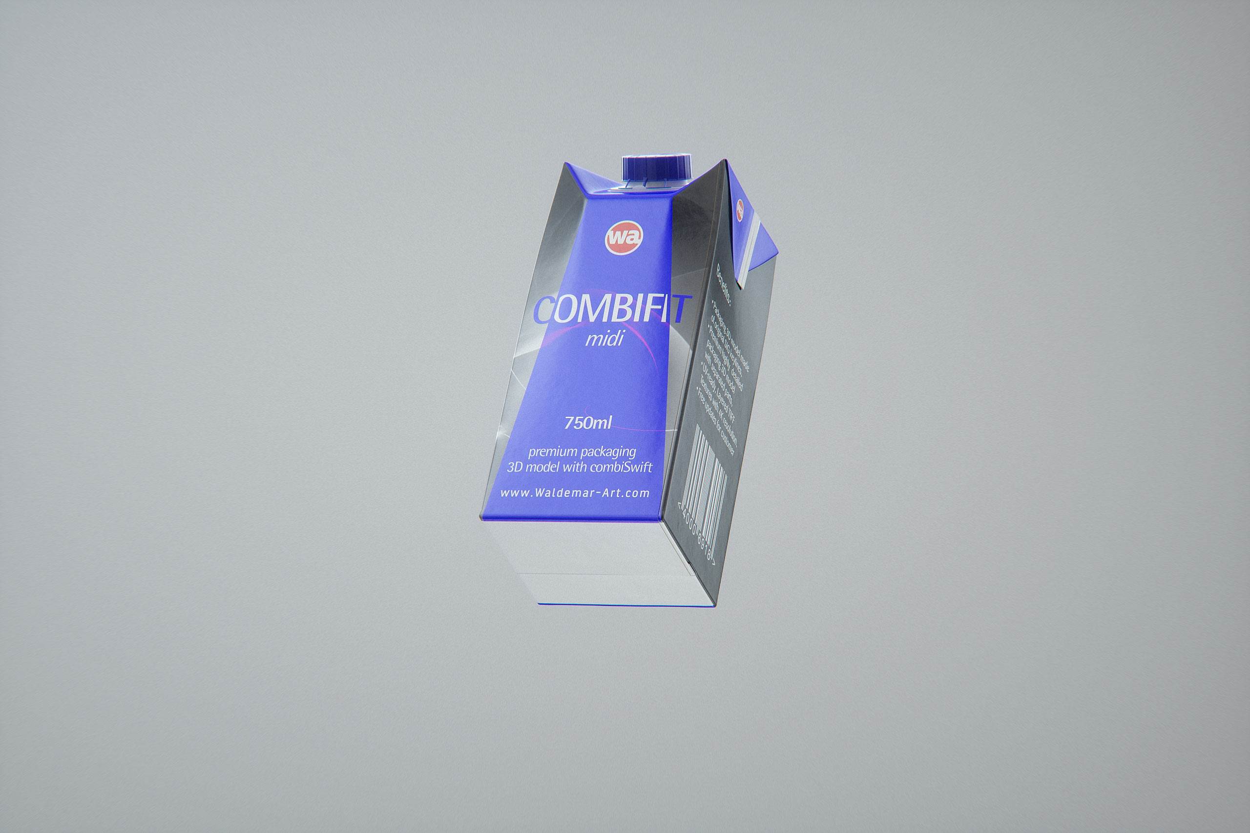 SIG Combifit Midi 750ml with CombiSwift carton packaging 3D model