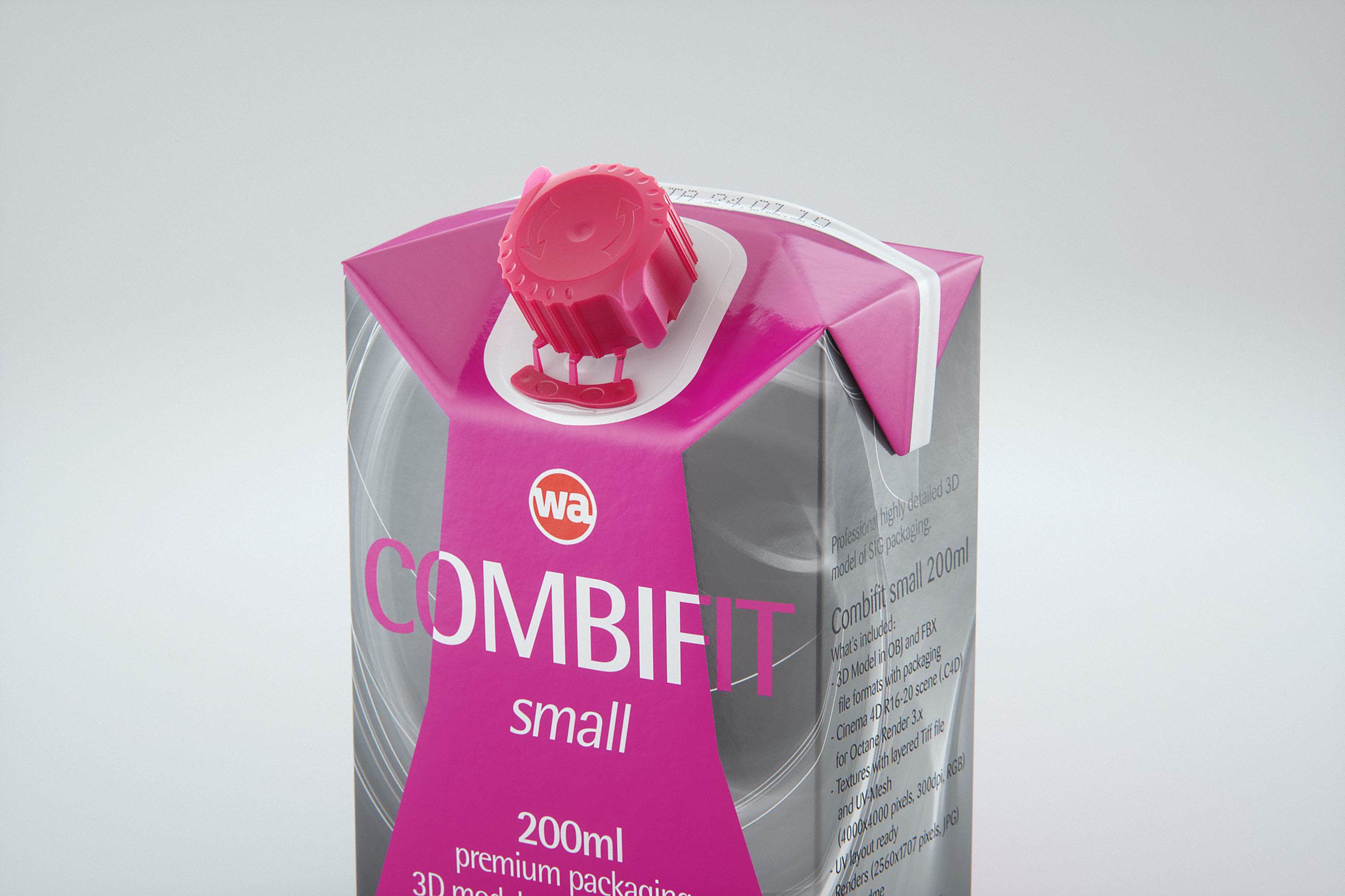 SIG combiFit Small 200ml with combiSmart closure packaging 3D model