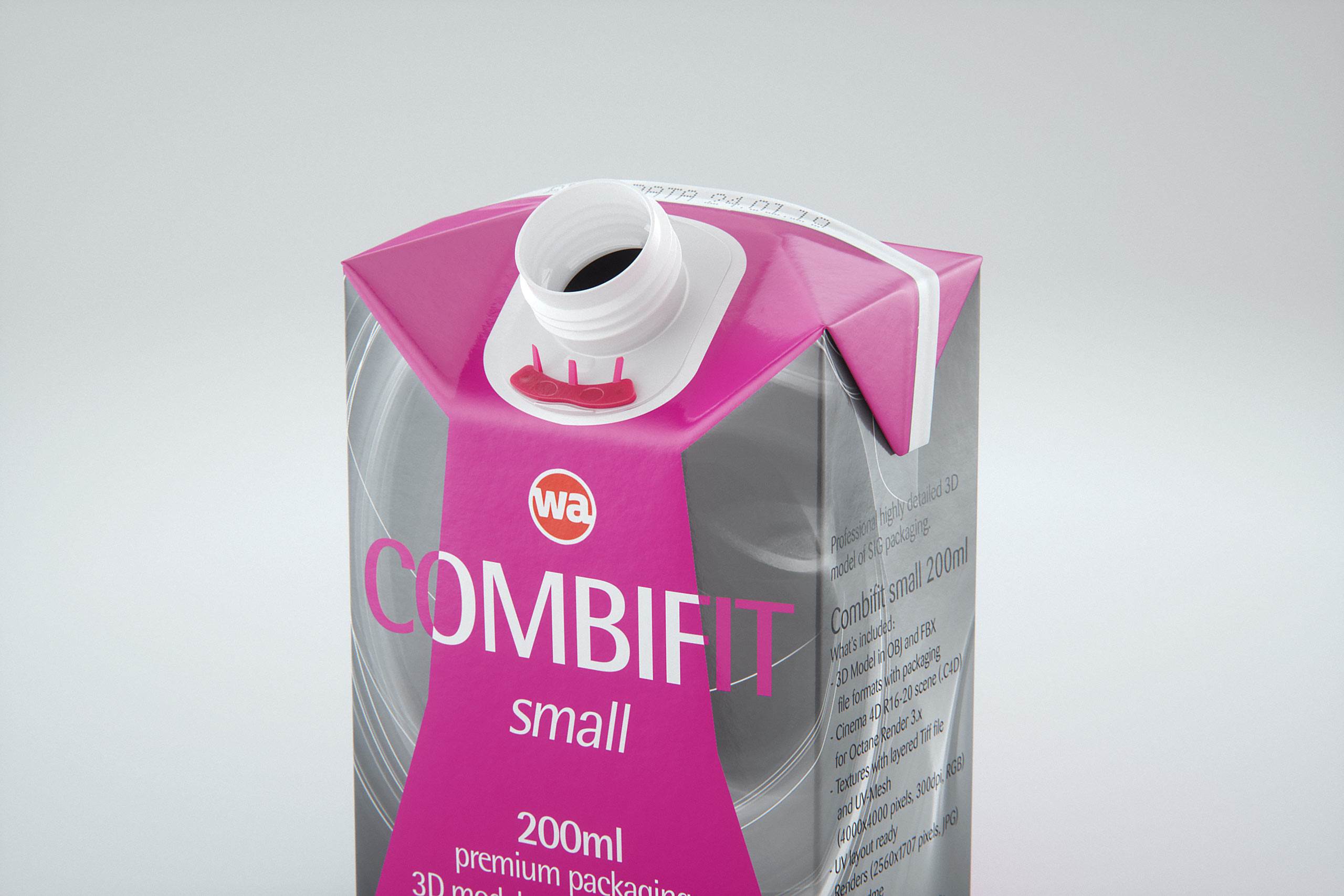 SIG combiFit Small 200ml with combiSmart closure packaging 3D model