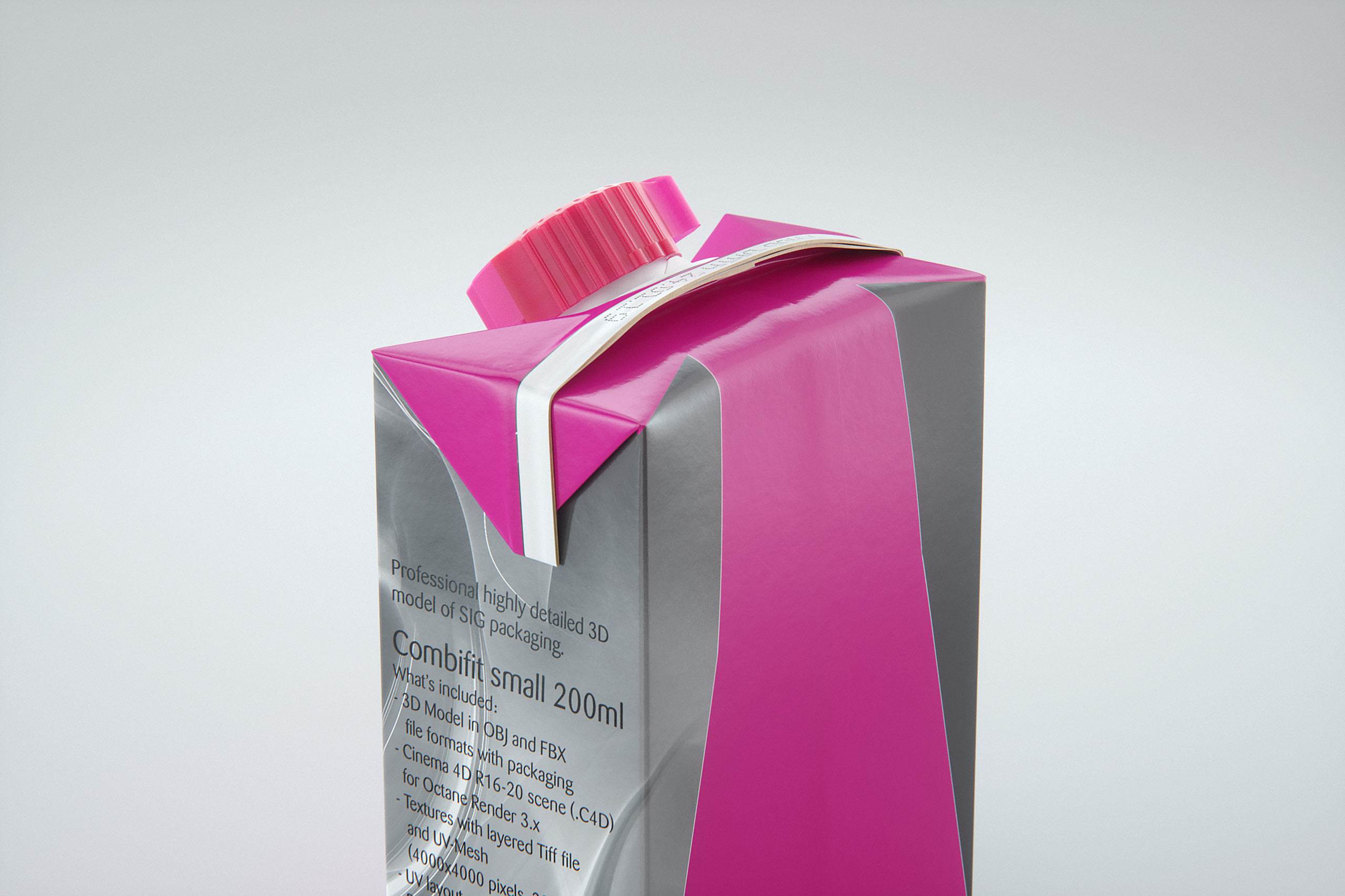 SIG combiFit Small 200ml with combiSmart closure packaging 3D model
