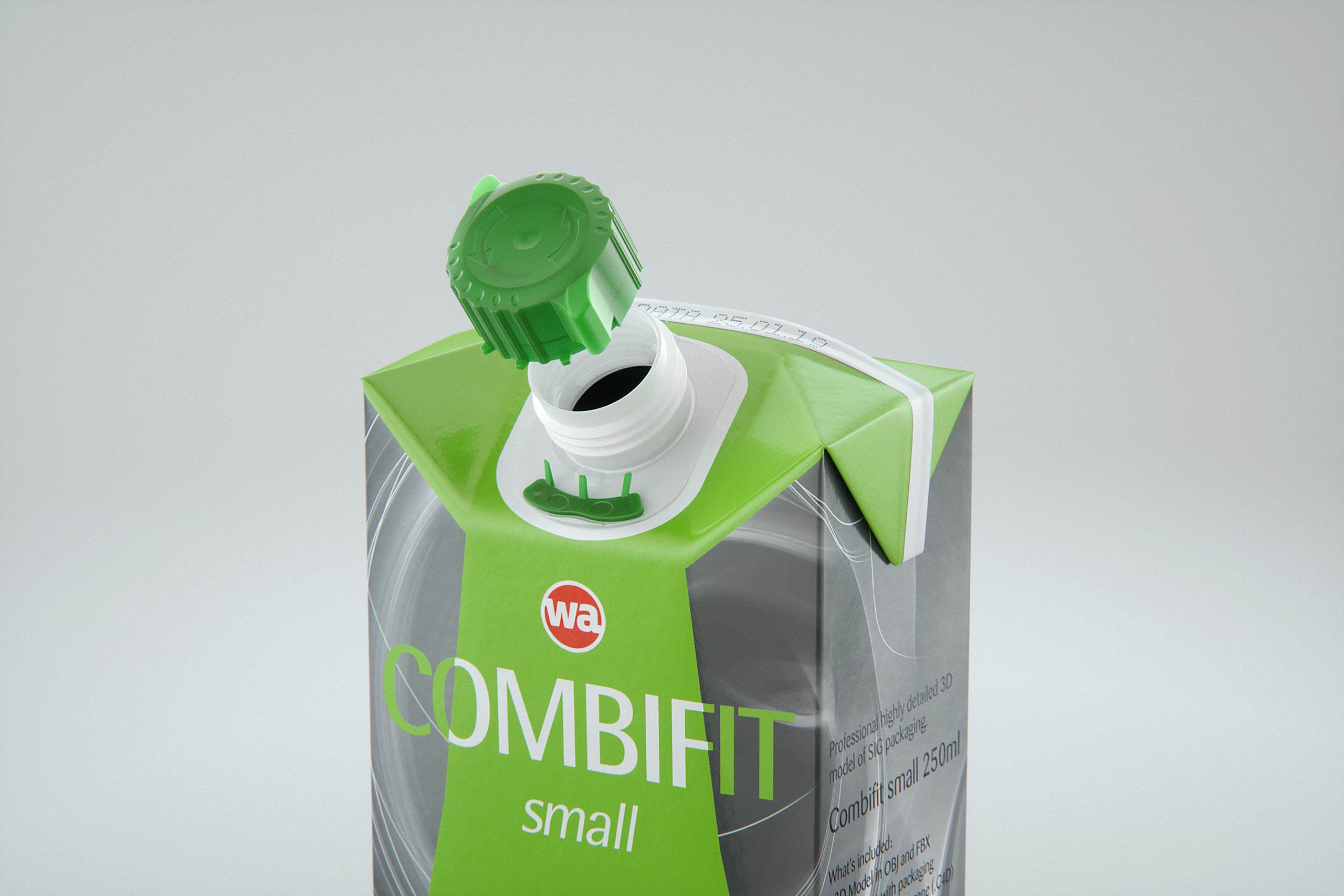 SIG combiFit Small 250ml with combiSmart closure packaging 3D model