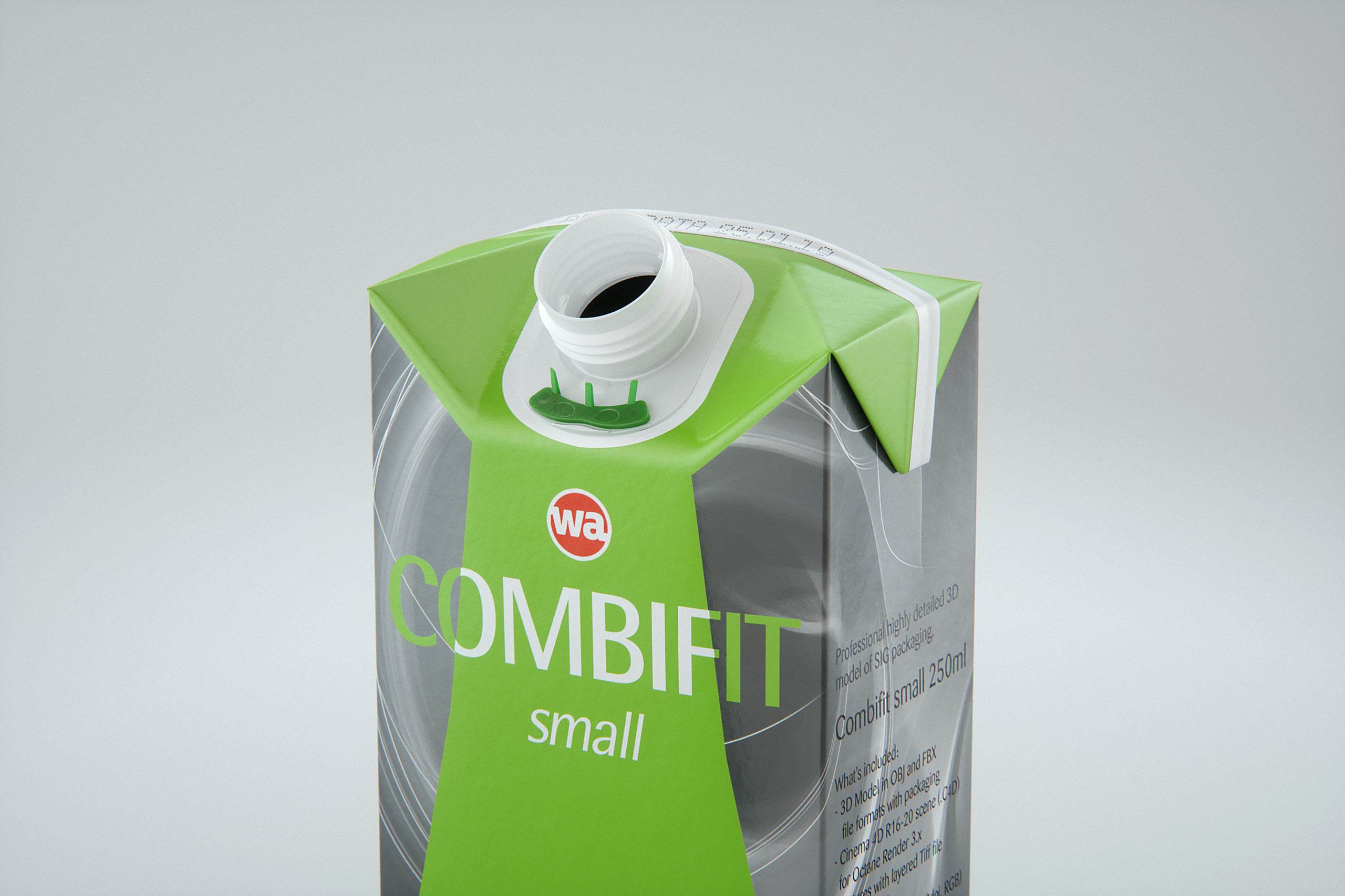 SIG combiFit Small 250ml with combiSmart closure packaging 3D model