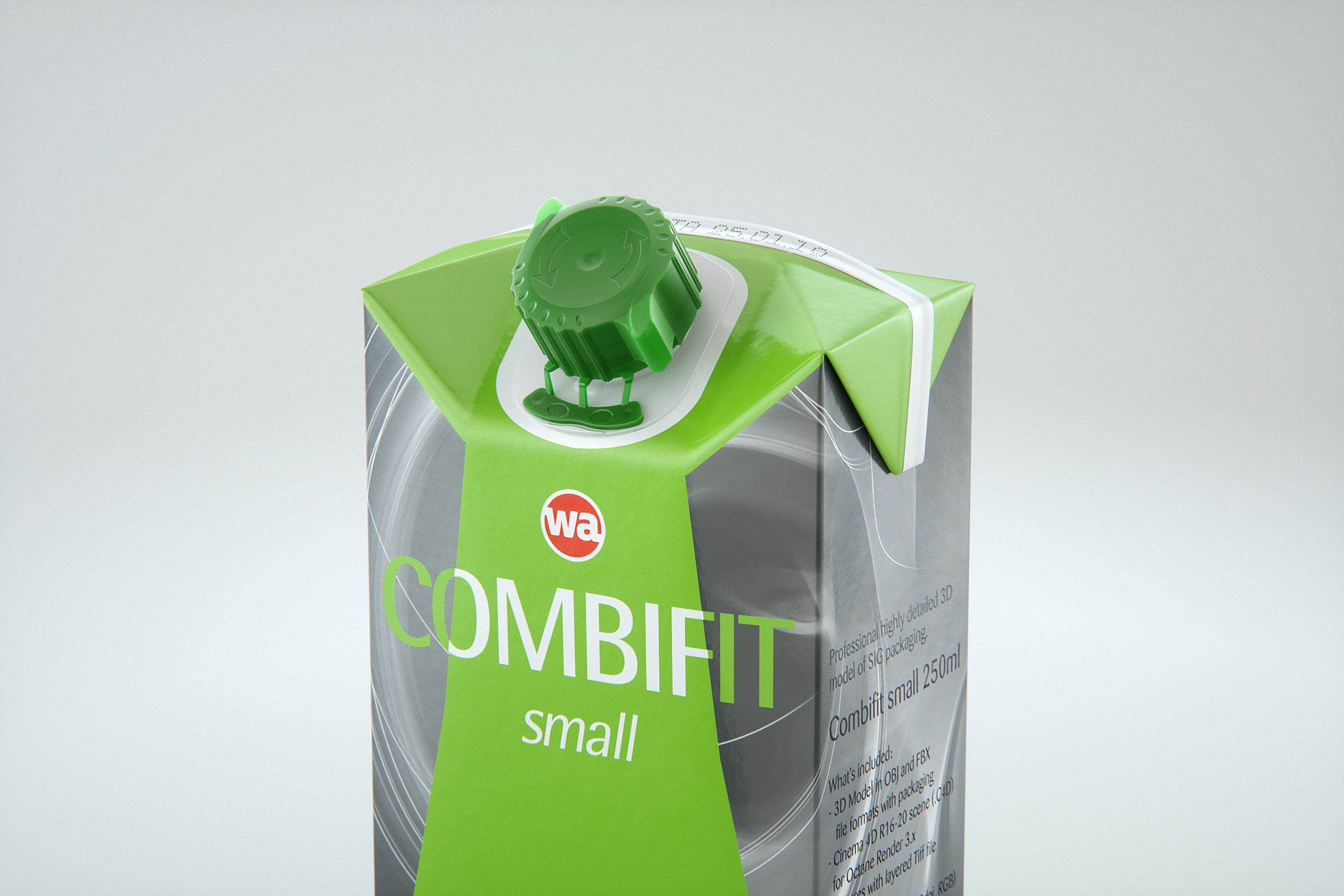 SIG combiFit Small 250ml with combiSmart closure packaging 3D model