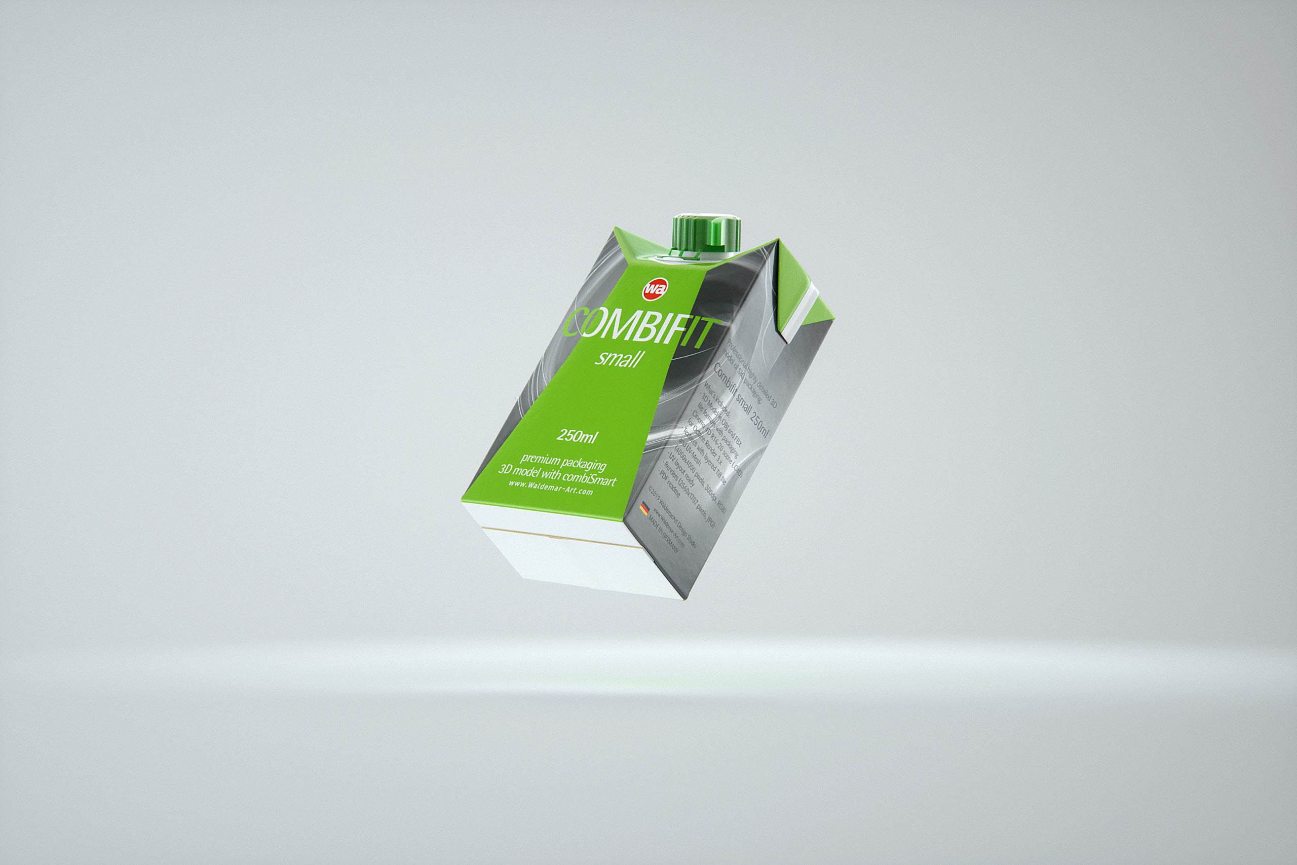 SIG combiFit Small 250ml with combiSmart closure packaging 3D model