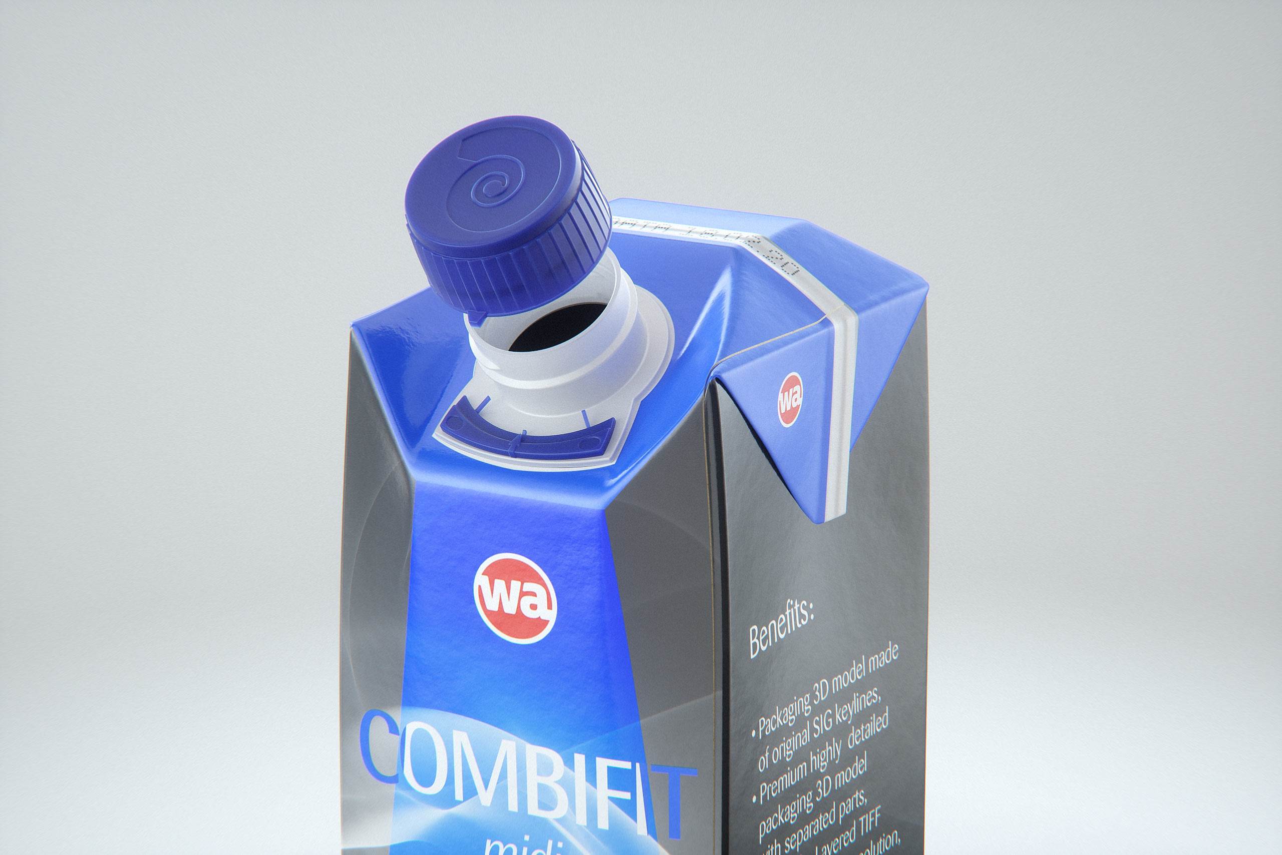 SIG Combifit Midi 750ml with CombiTwist carton packaging 3D model