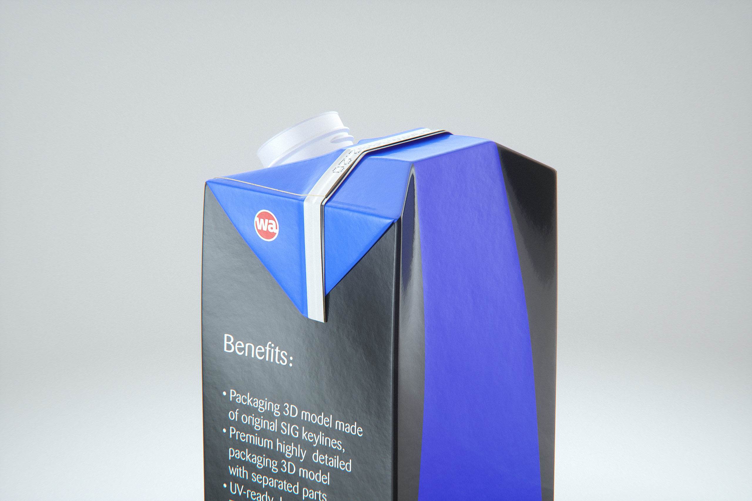 SIG Combifit Midi 750ml with CombiTwist carton packaging 3D model