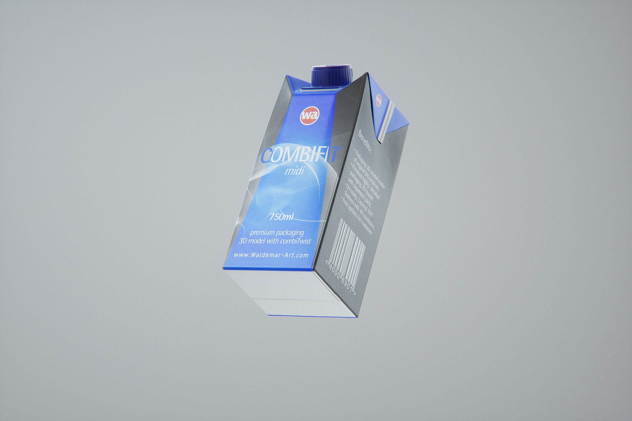 SIG Combifit Midi 750ml with CombiTwist carton packaging 3D model