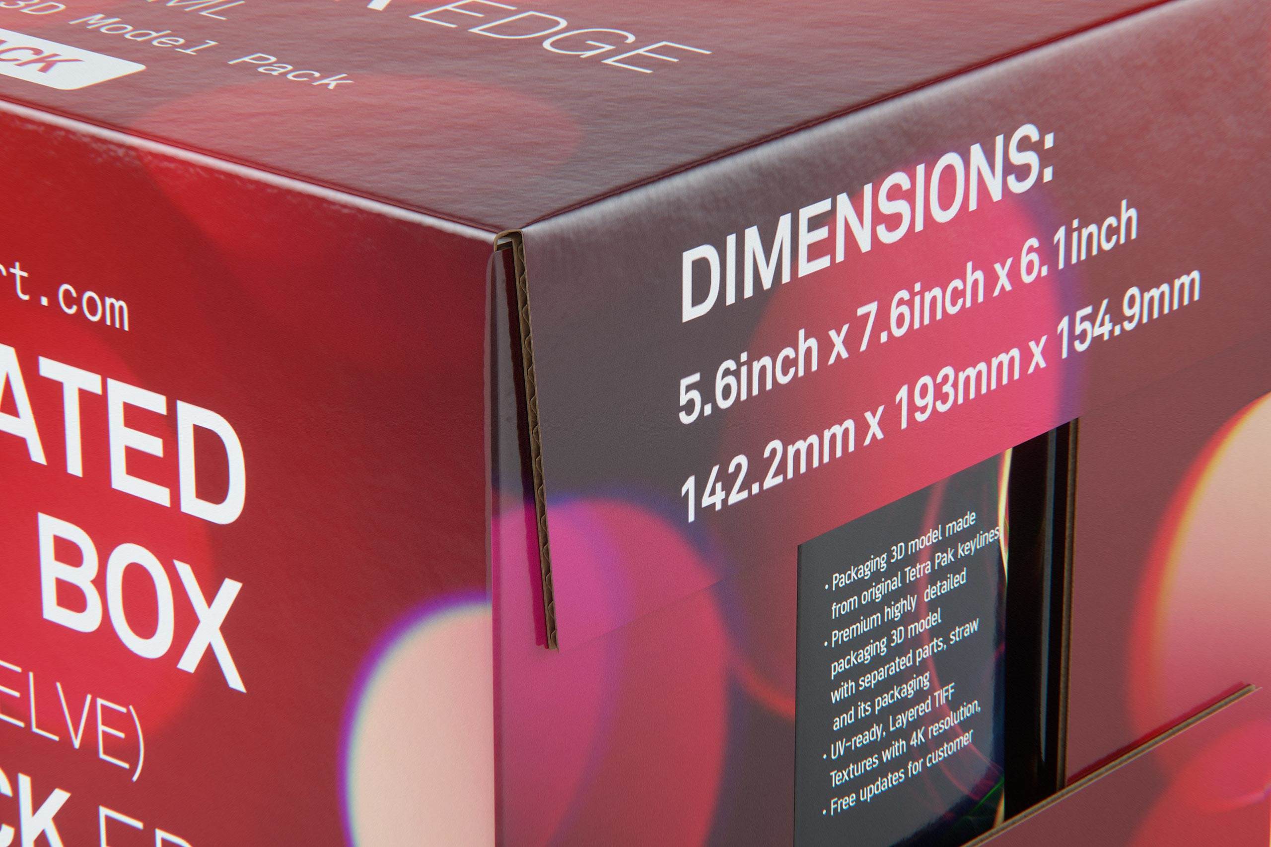 Packaging 3D model of Corrugated Cardboard Box for x12 Tetra Brick Edge 250ml