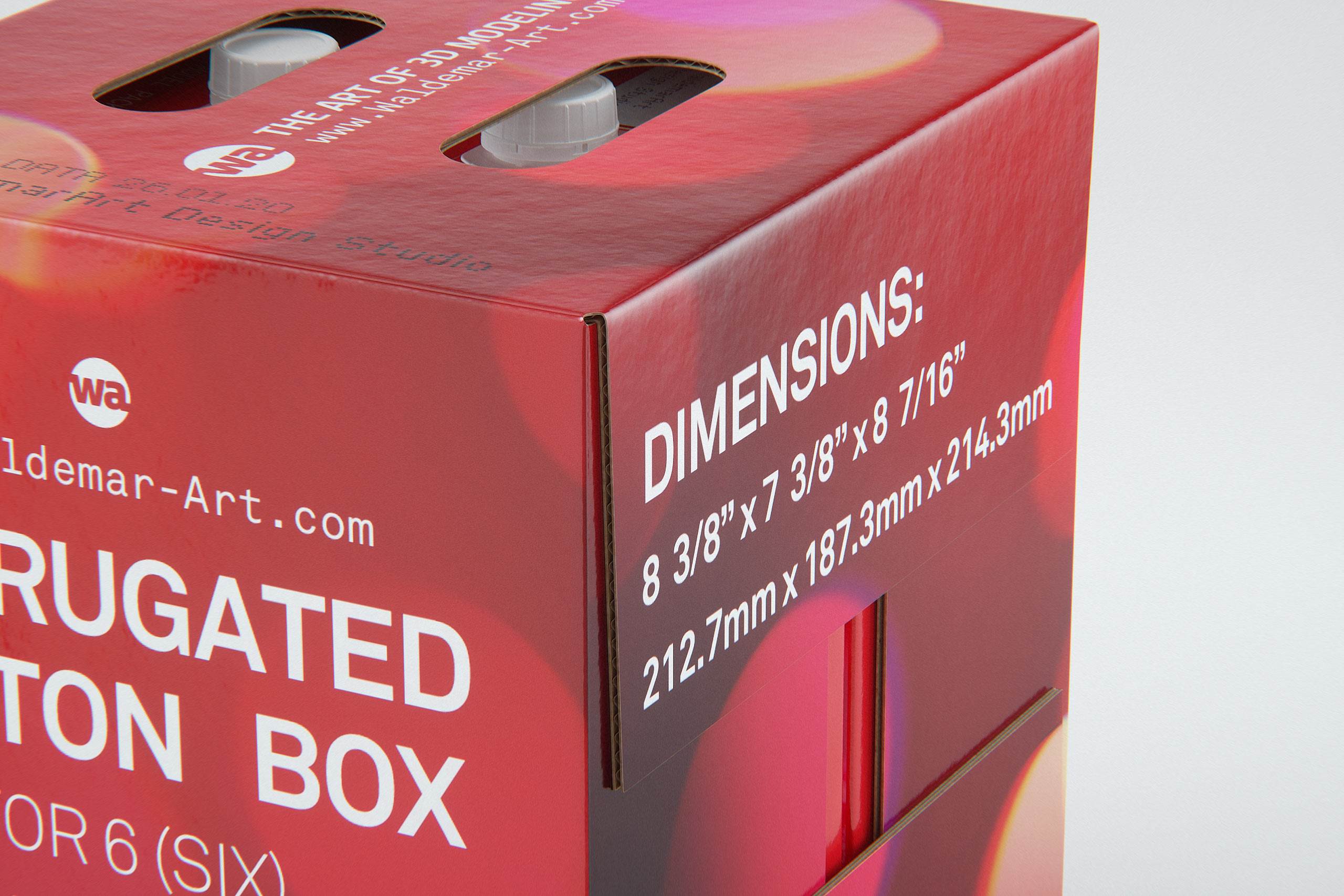Premium Packaging 3D Model of corrugated cardboard box for 6x1000ml Tetra Brick Slim