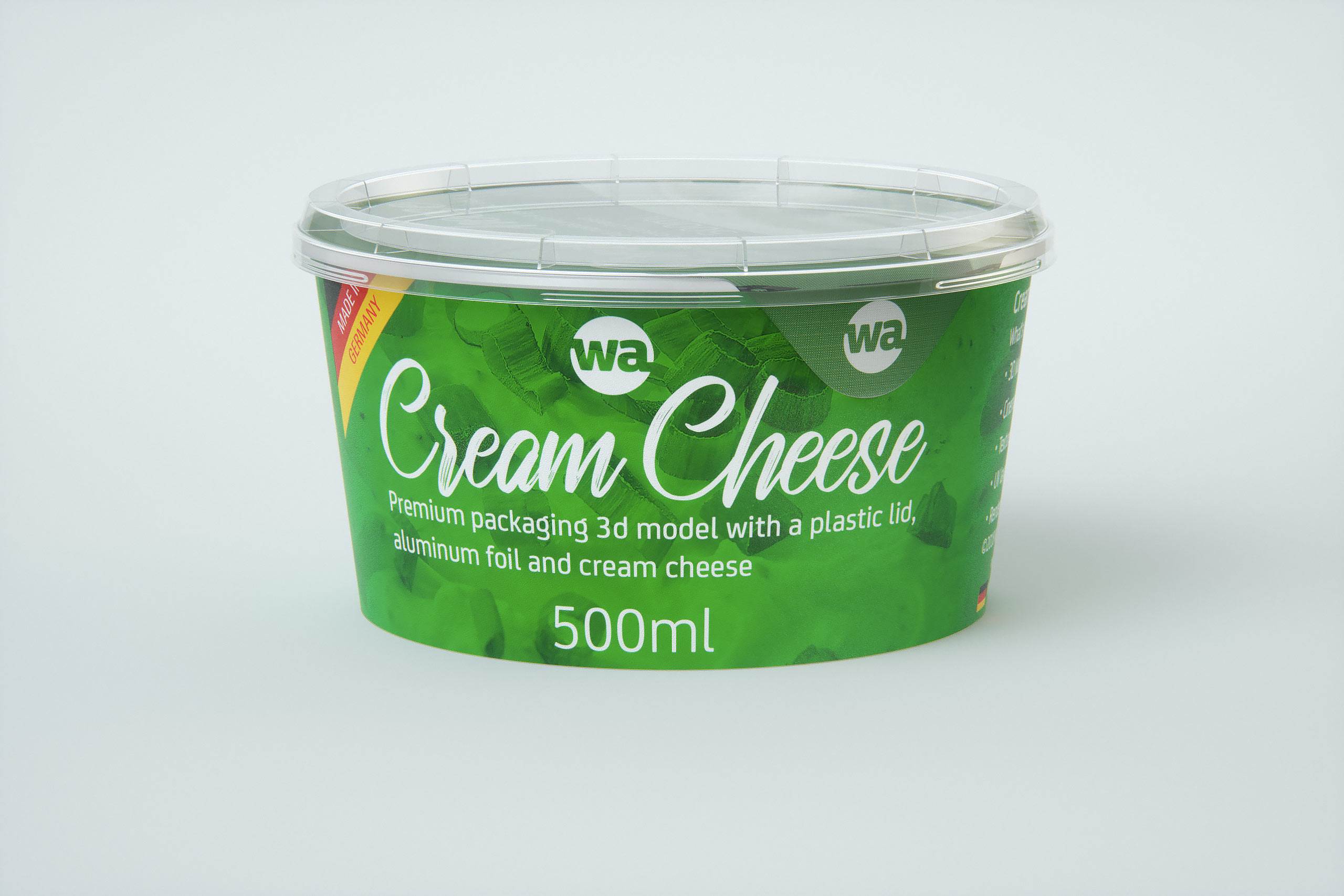 Cream Cheese Plastic cup premium packaging 3D model 500ml