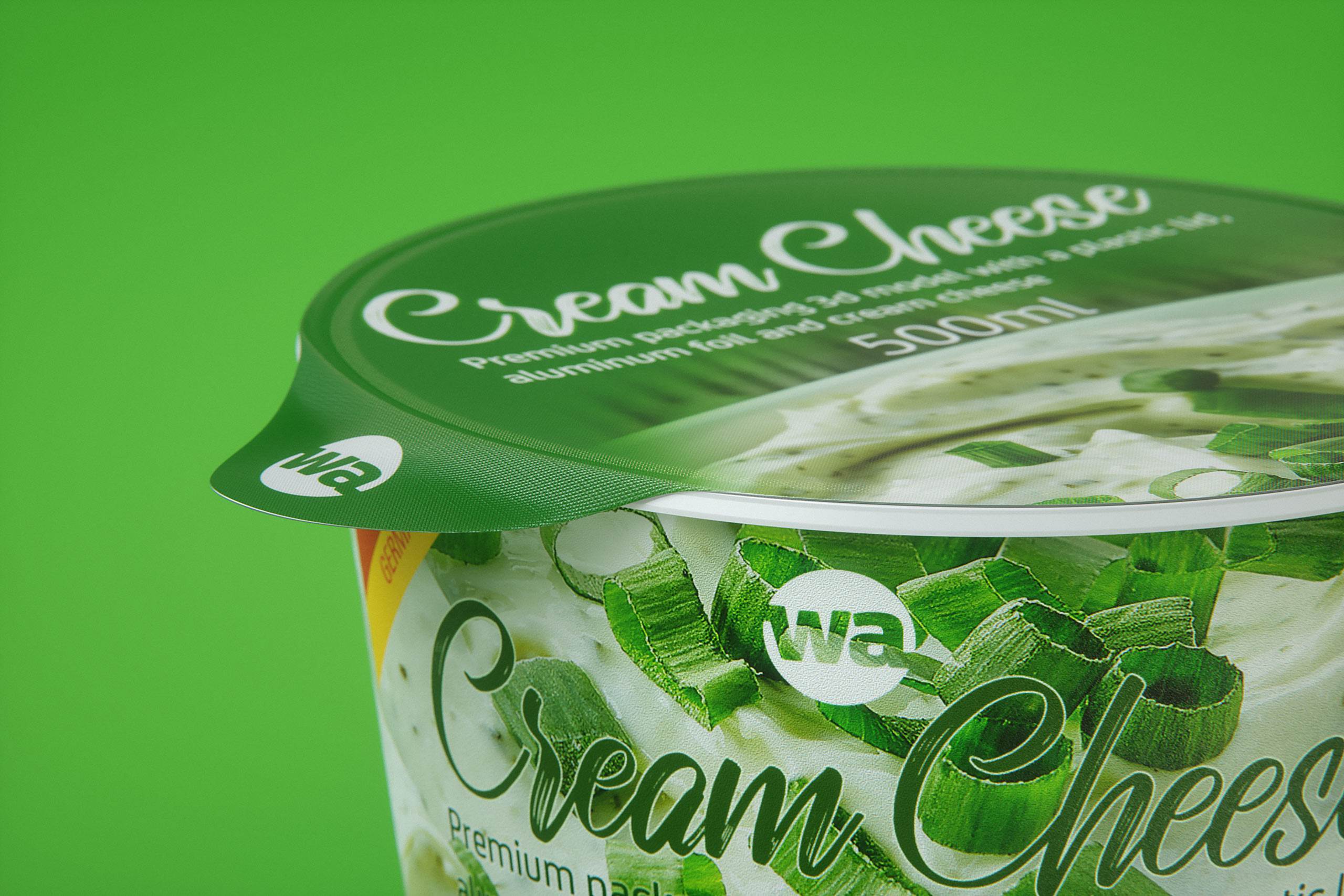 Cream Cheese Plastic cup premium packaging 3D model 500ml