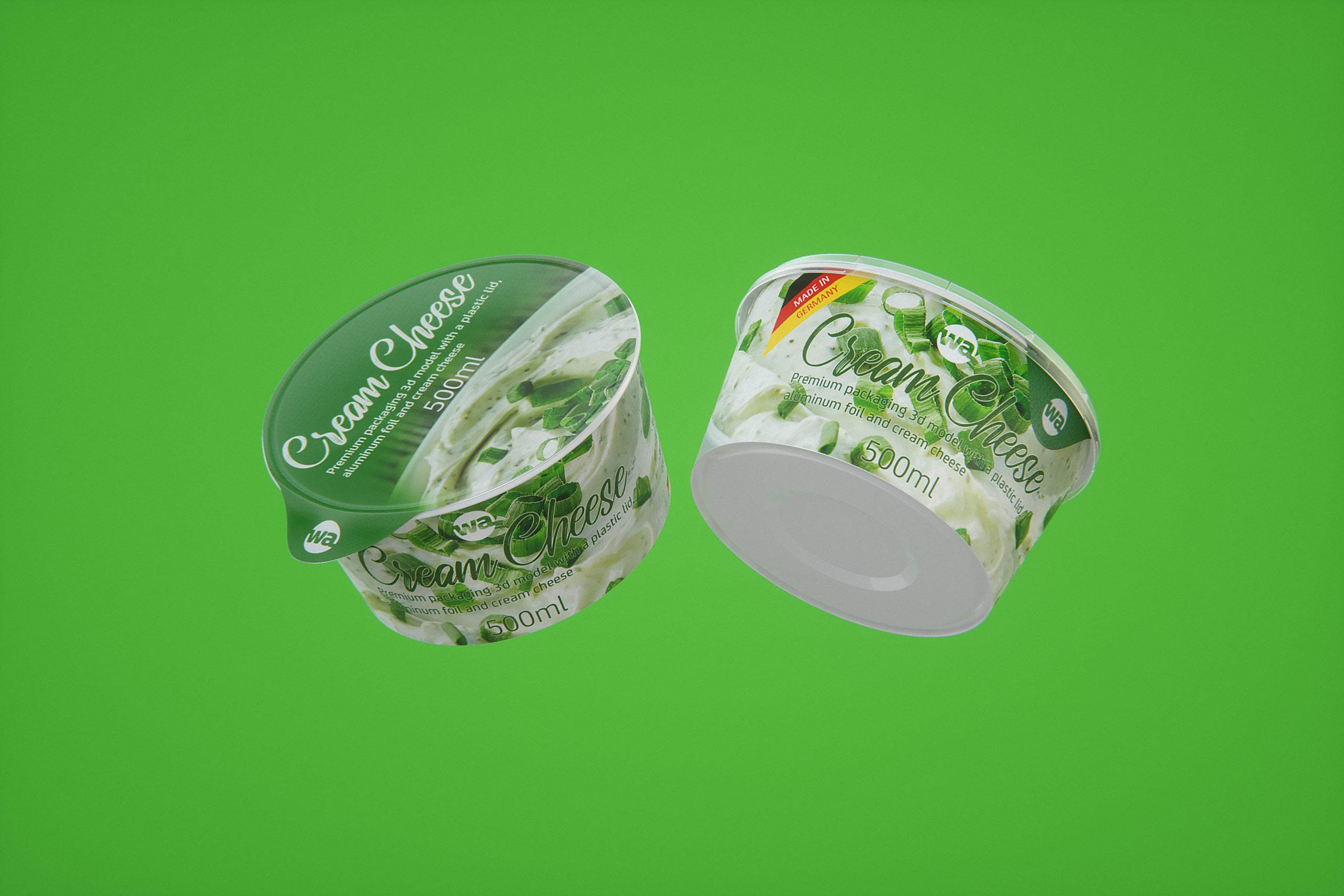 Cream Cheese Plastic cup premium packaging 3D model 500ml