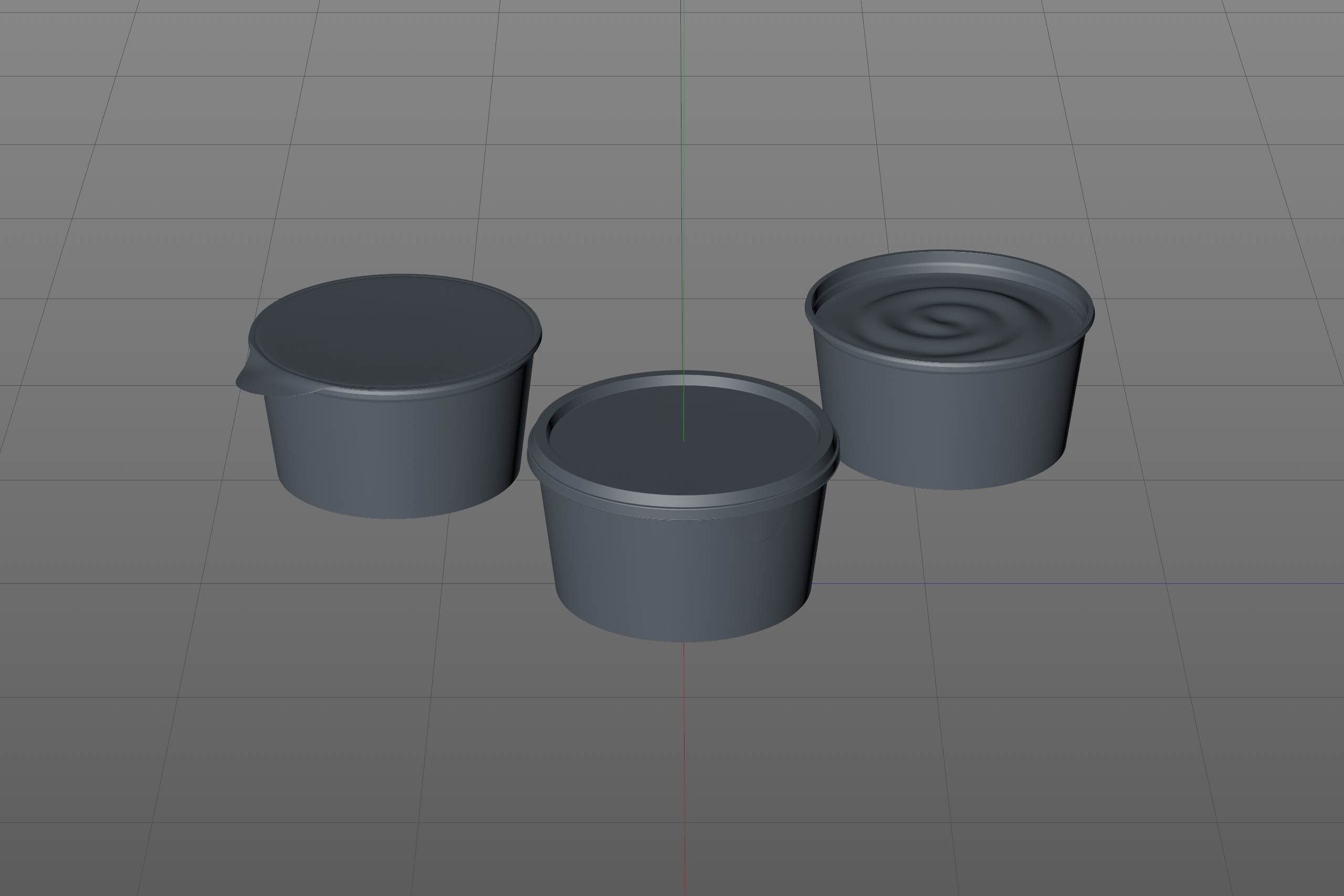 Cream Cheese Plastic cup premium packaging 3D model 500ml
