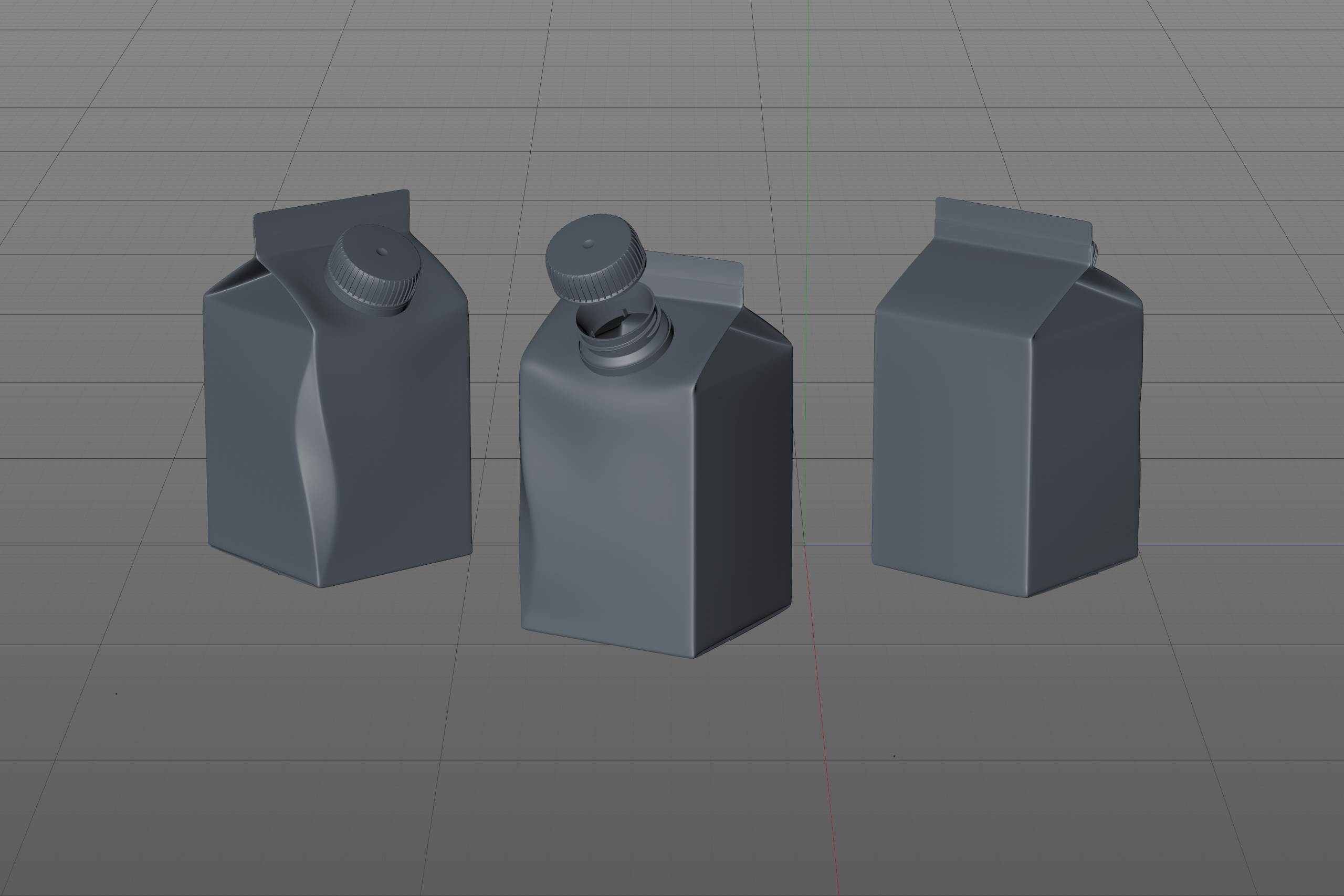 Packaging 3D model of Elopak Pure-Pak Diamond Curve 250ml - clay render