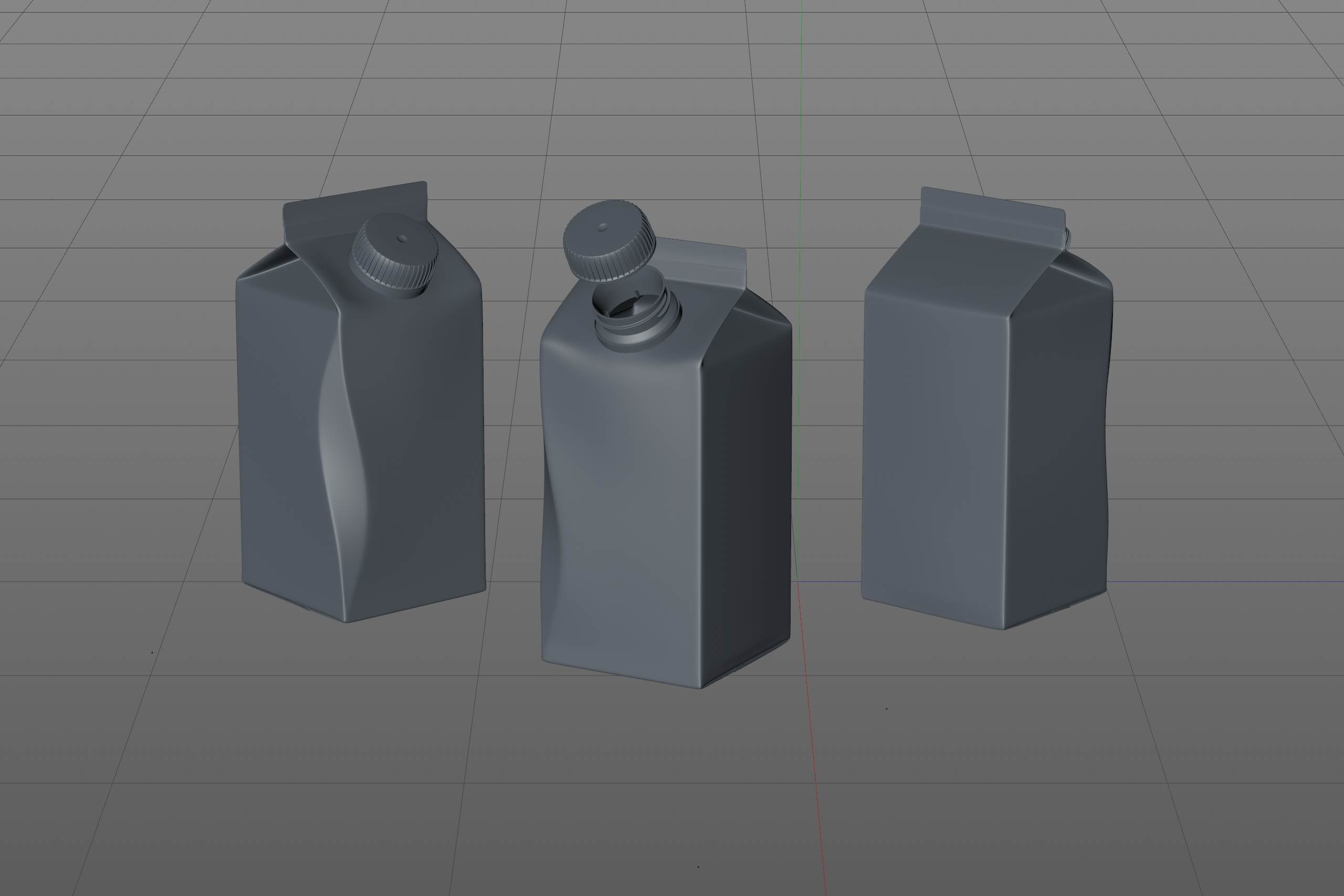 Packaging 3D model of Elopak Pure-Pak Diamond Curve 330ml