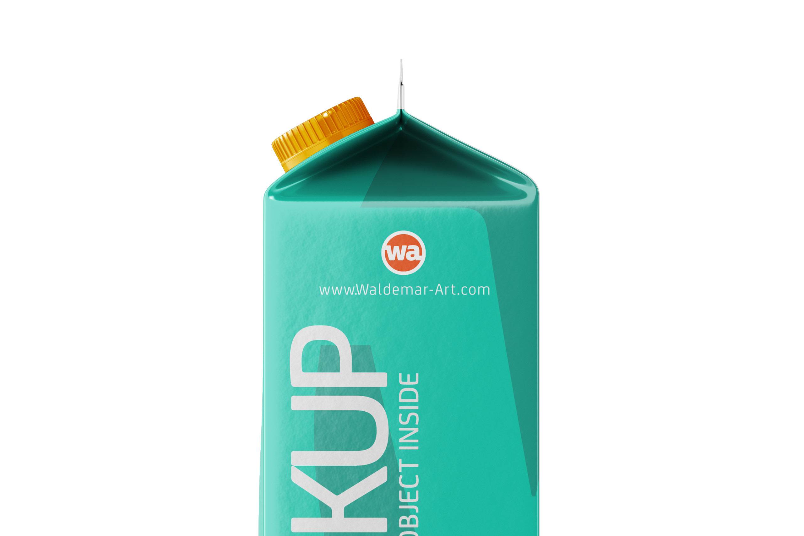 Packaging Mockup of Elopak Pure-Pak Classic-Curve 1000ml - Side view