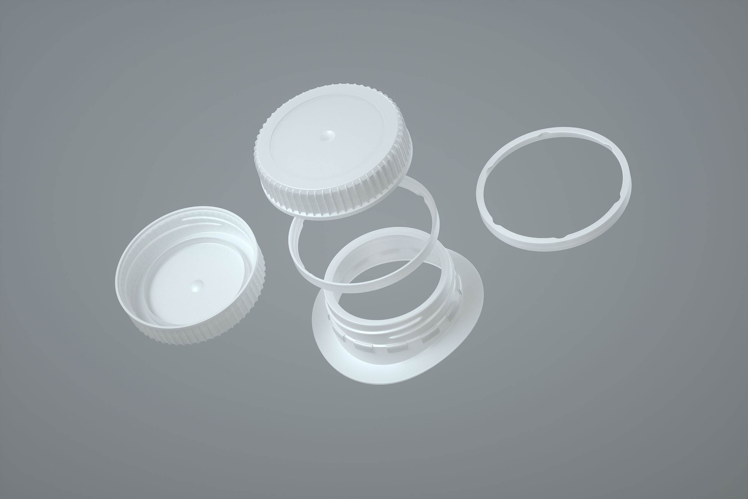 Elopak Pure-Pak Diamond 1500ml Premium packaging 3D model pack - exploded cap