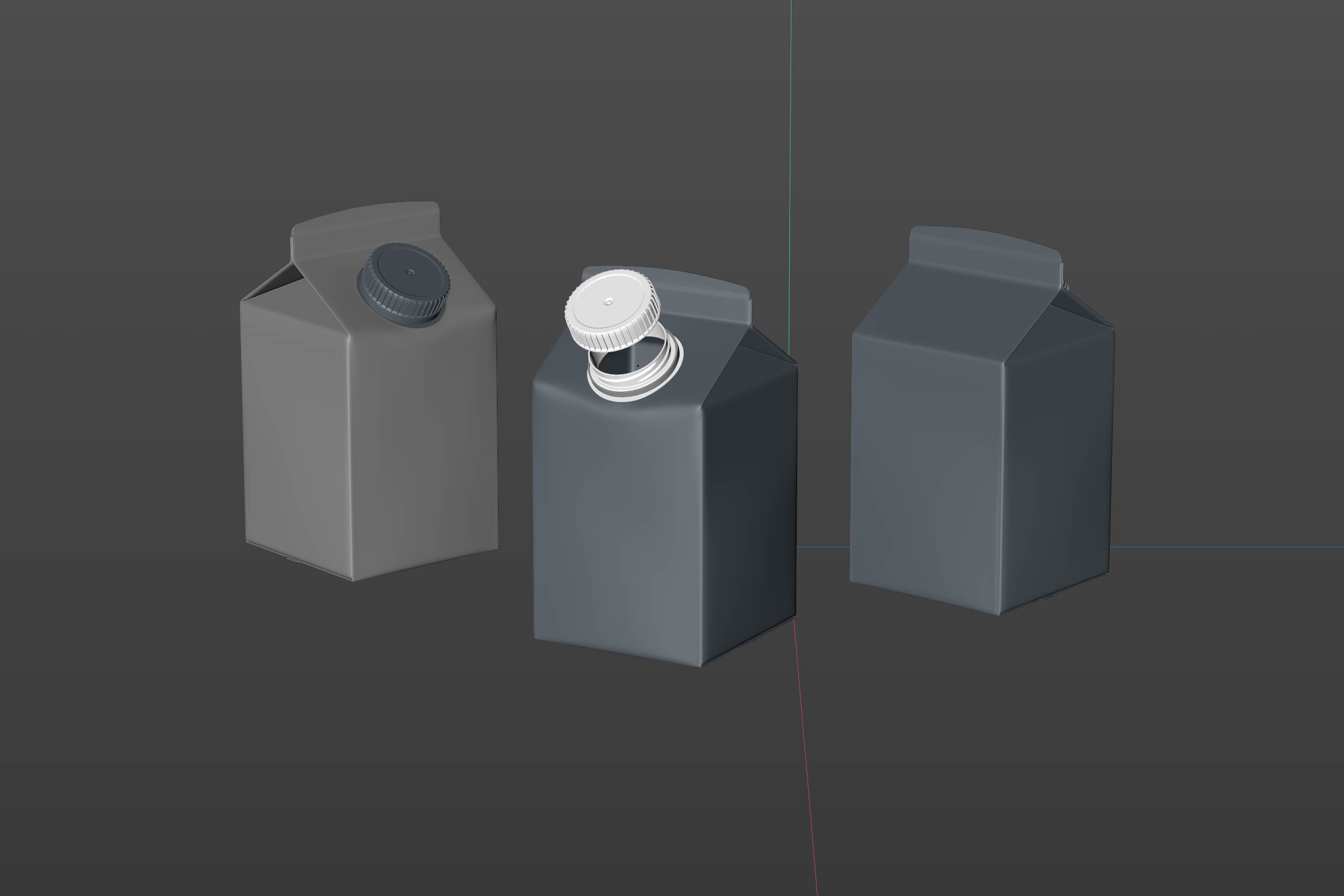Elopak Pure-Pak Diamond Square 250ml carton packaging 3D model pack - clay render