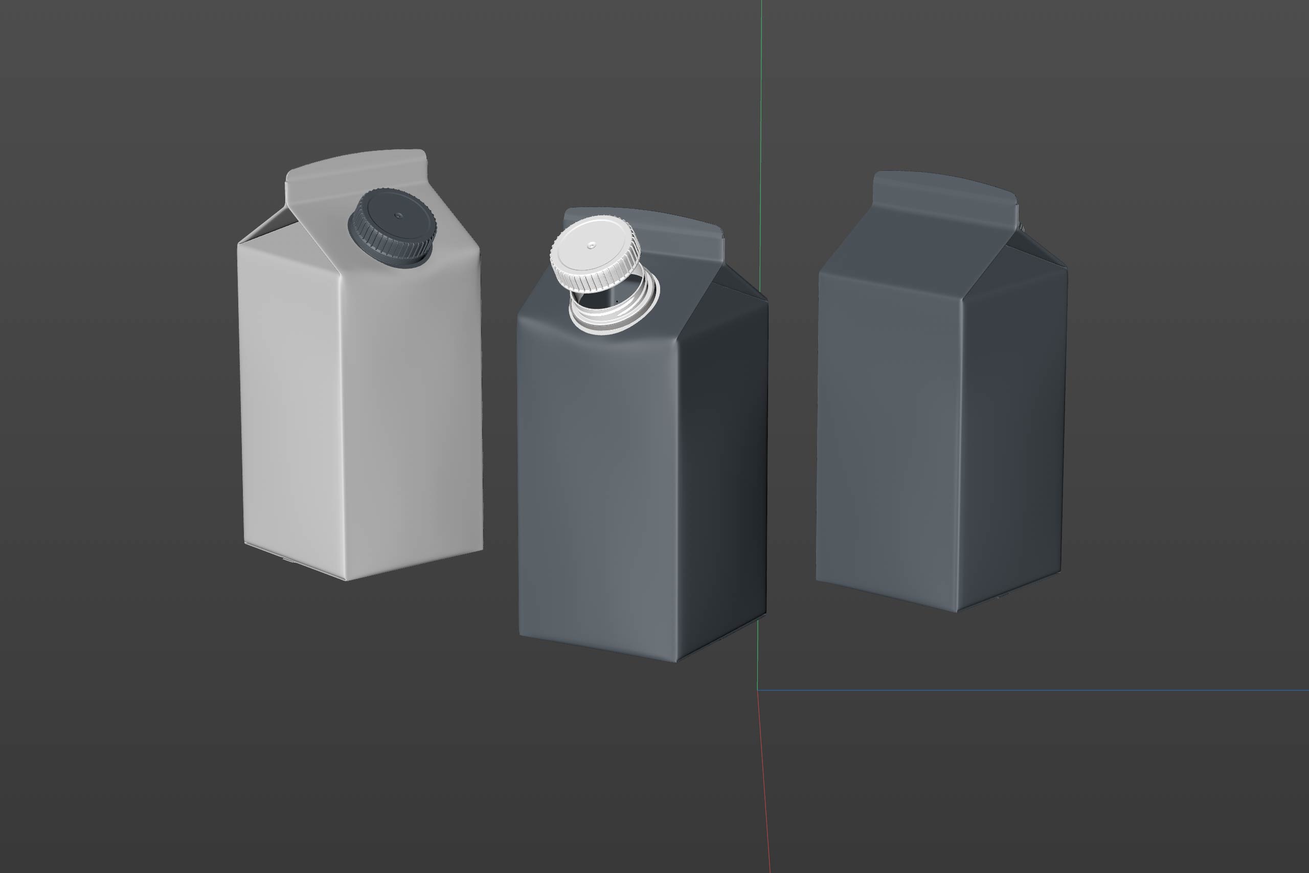 Elopak Pure-Pak Diamond Square 330ml carton packaging 3D model pack - clay render