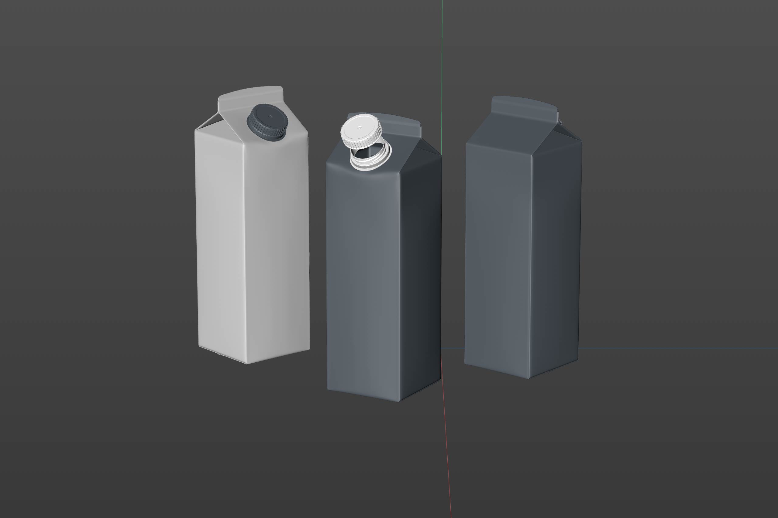Elopak Pure-Pak Diamond Square 500ml carton packaging 3D model pack - clay render