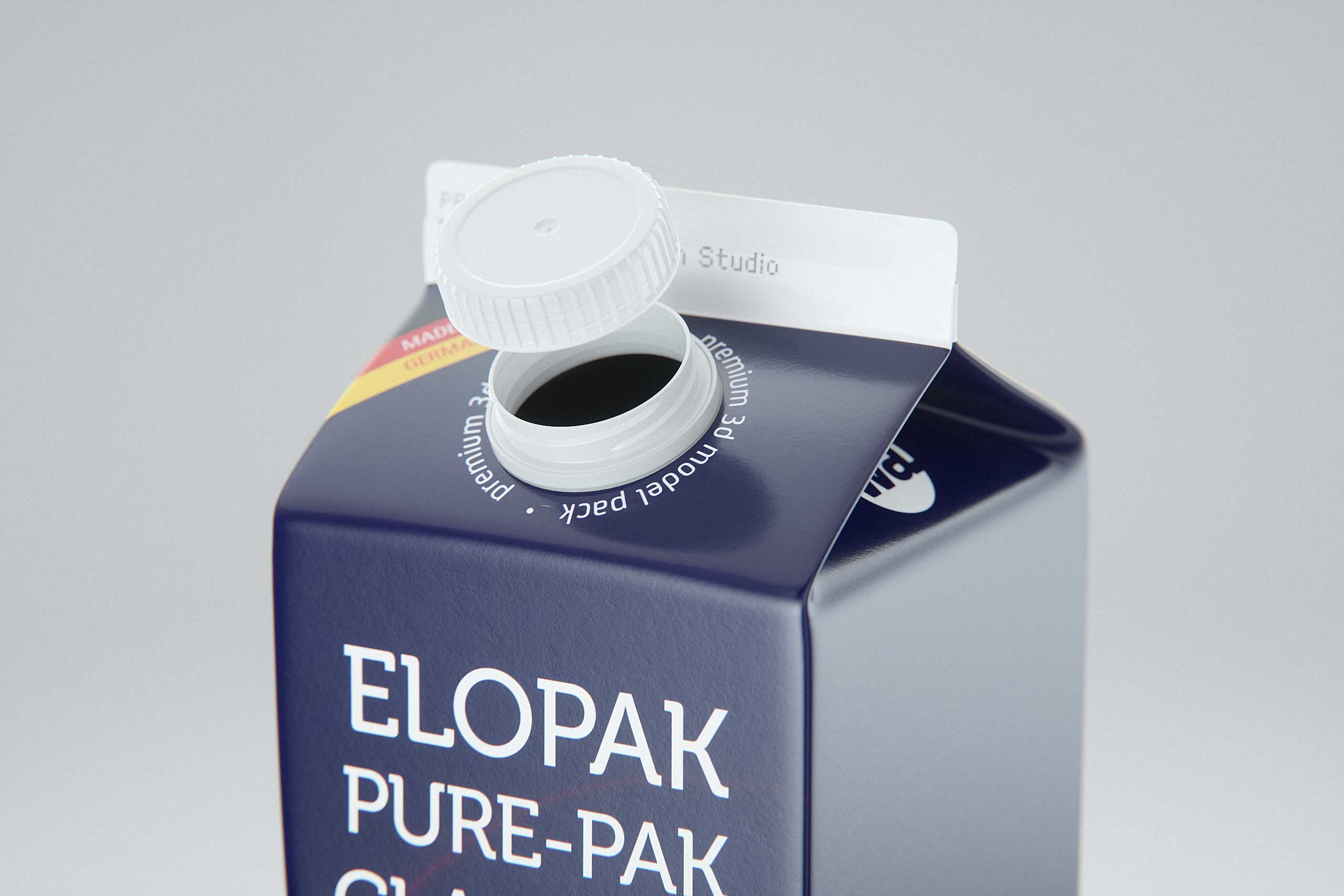 Elopak Pure-Pak Classic Curve 1000ml packaging 3d model