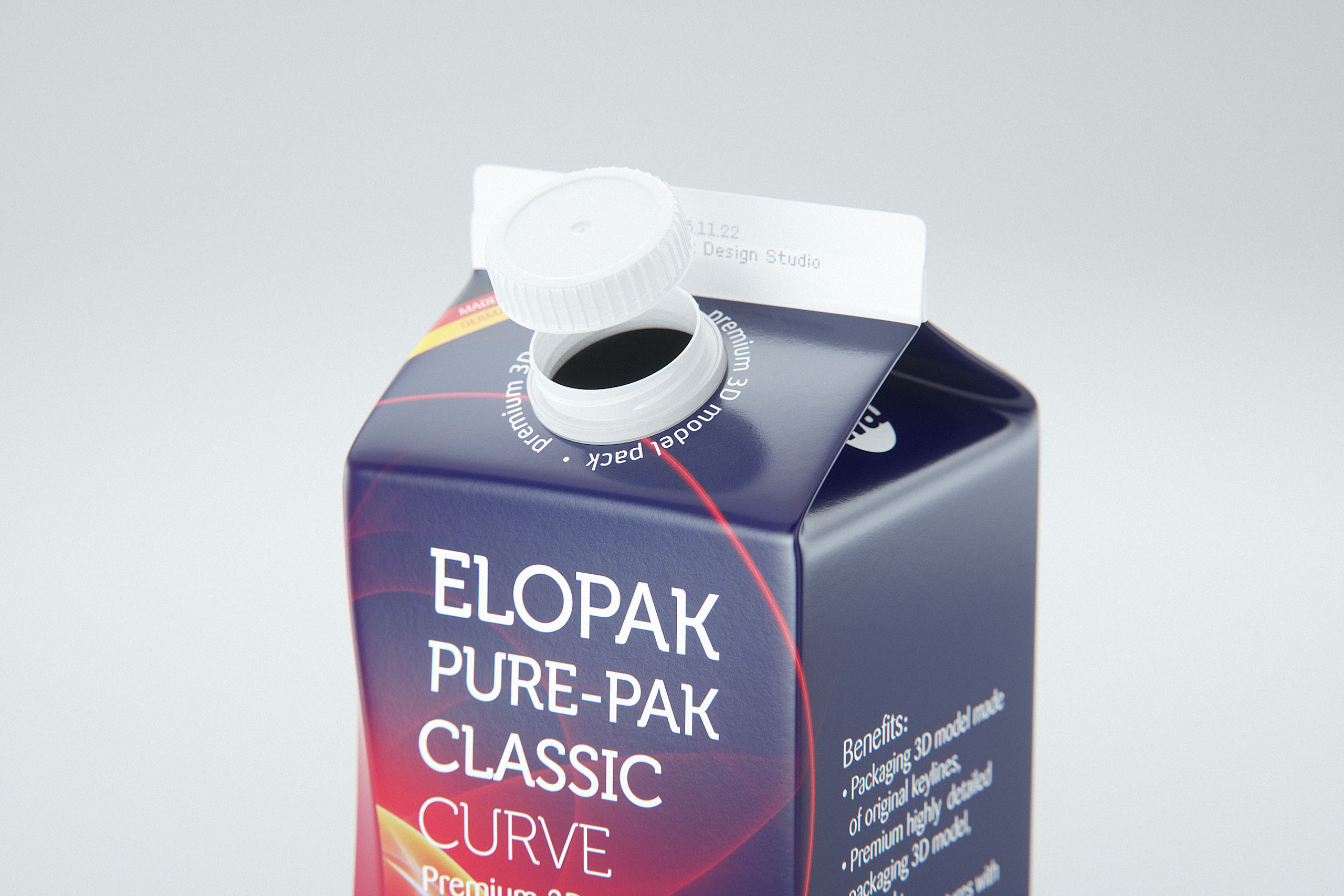 Elopak Pure-Pak Classic Curve 500ml packaging 3D model