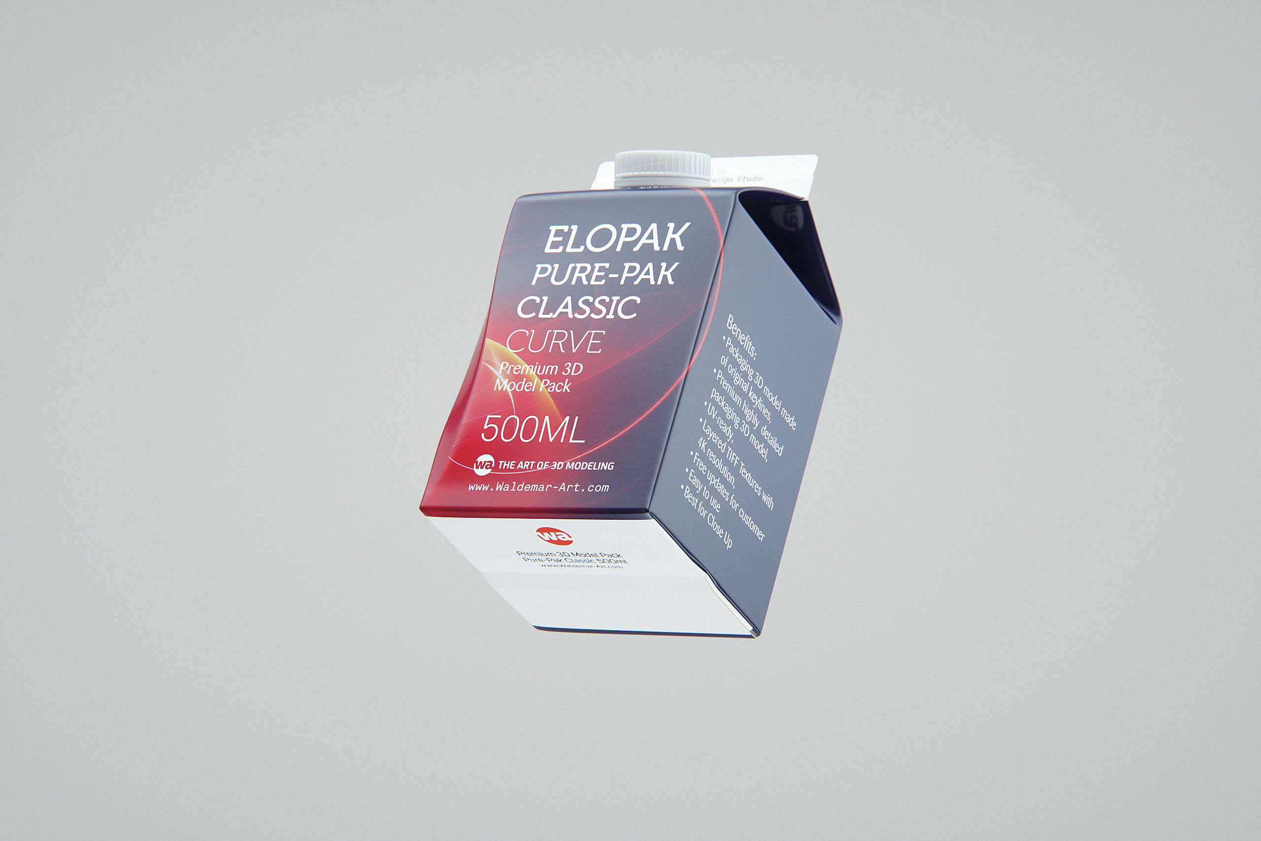 Elopak Pure-Pak Classic Curve 500ml packaging 3D model