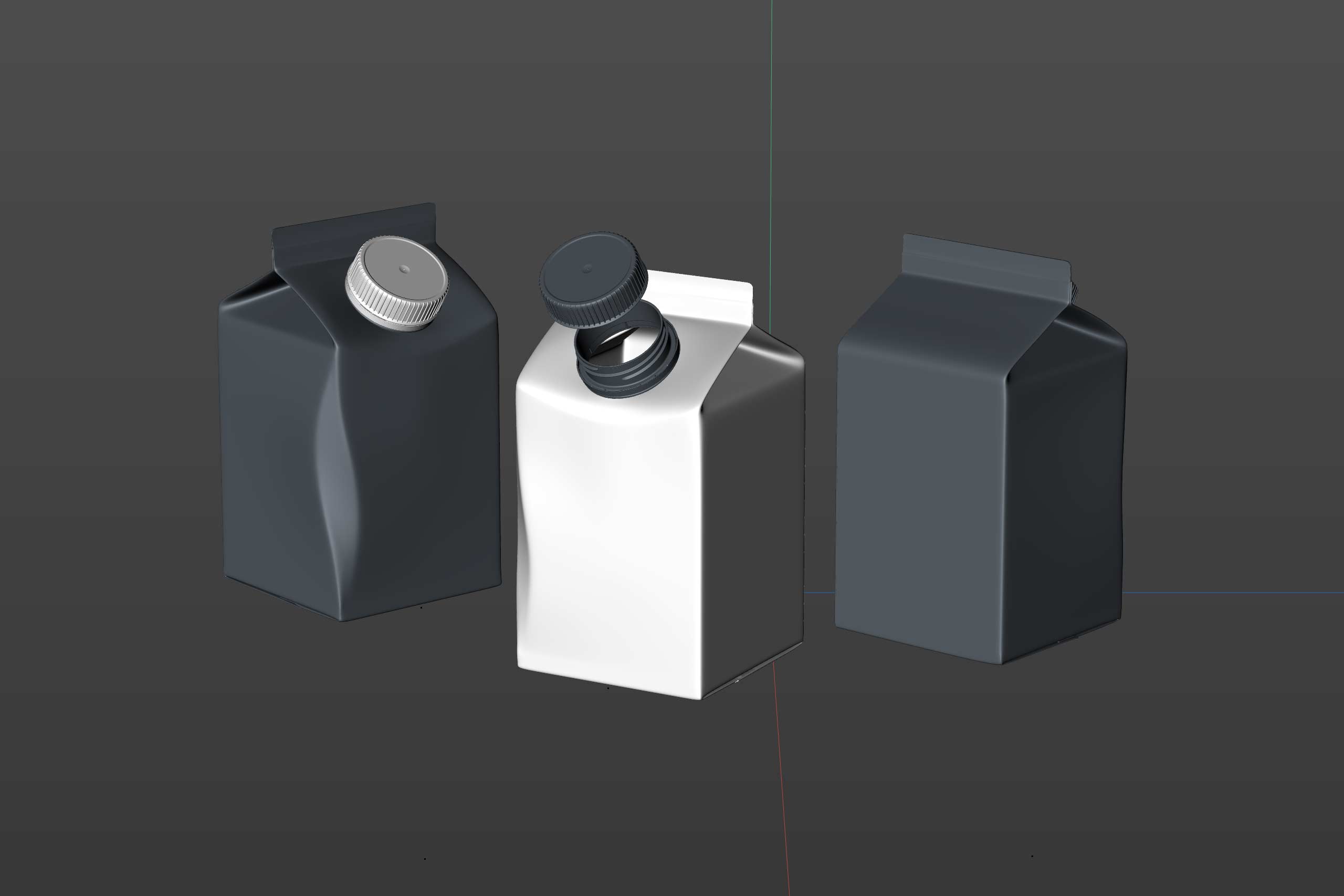 Elopak Pure-Pak Diamond-Curve Fresh 500ml premium packaging 3D model - clay render