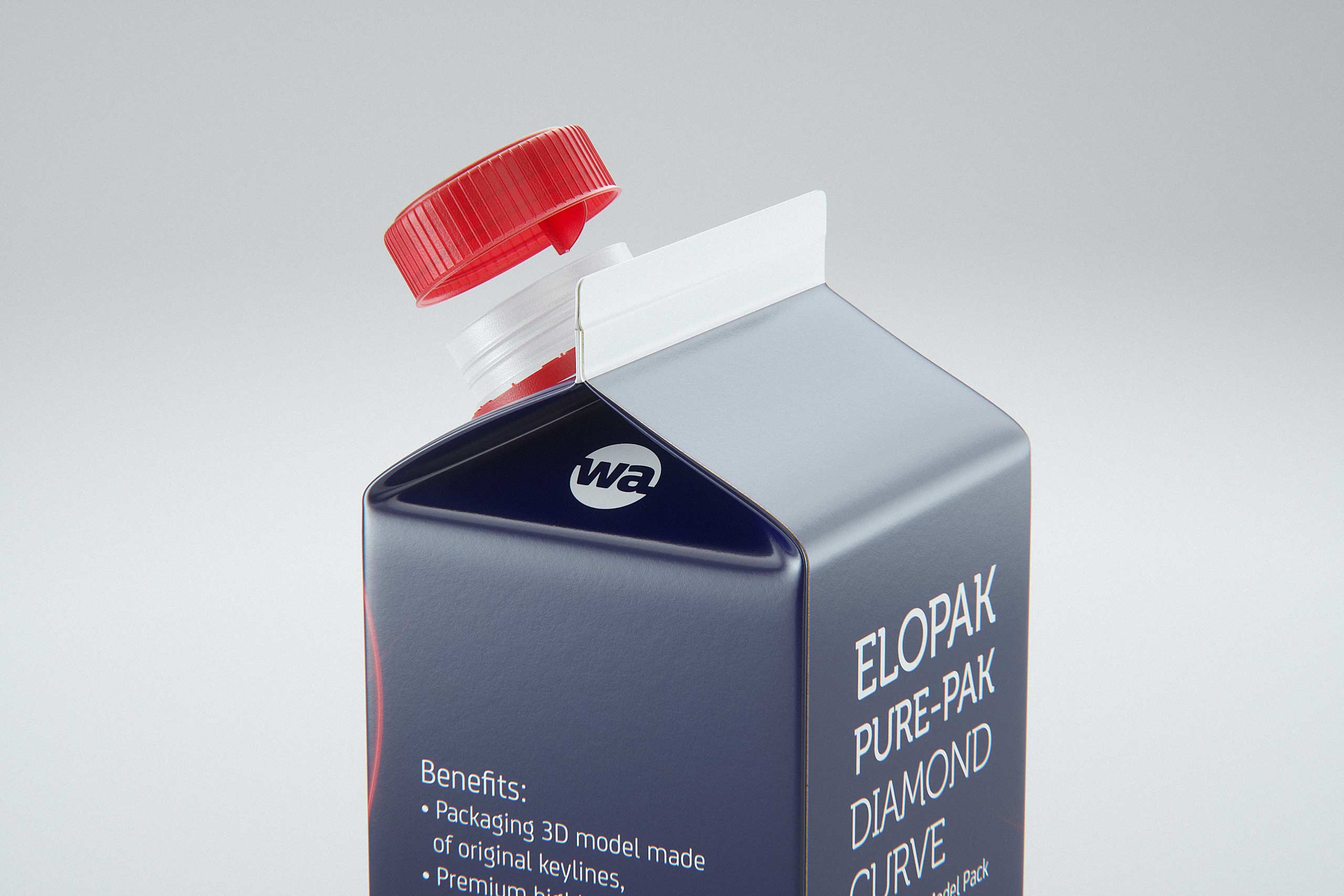 Elopak Pure-Pak Diamond-Curve Aseptic 500ml premium packaging 3D model