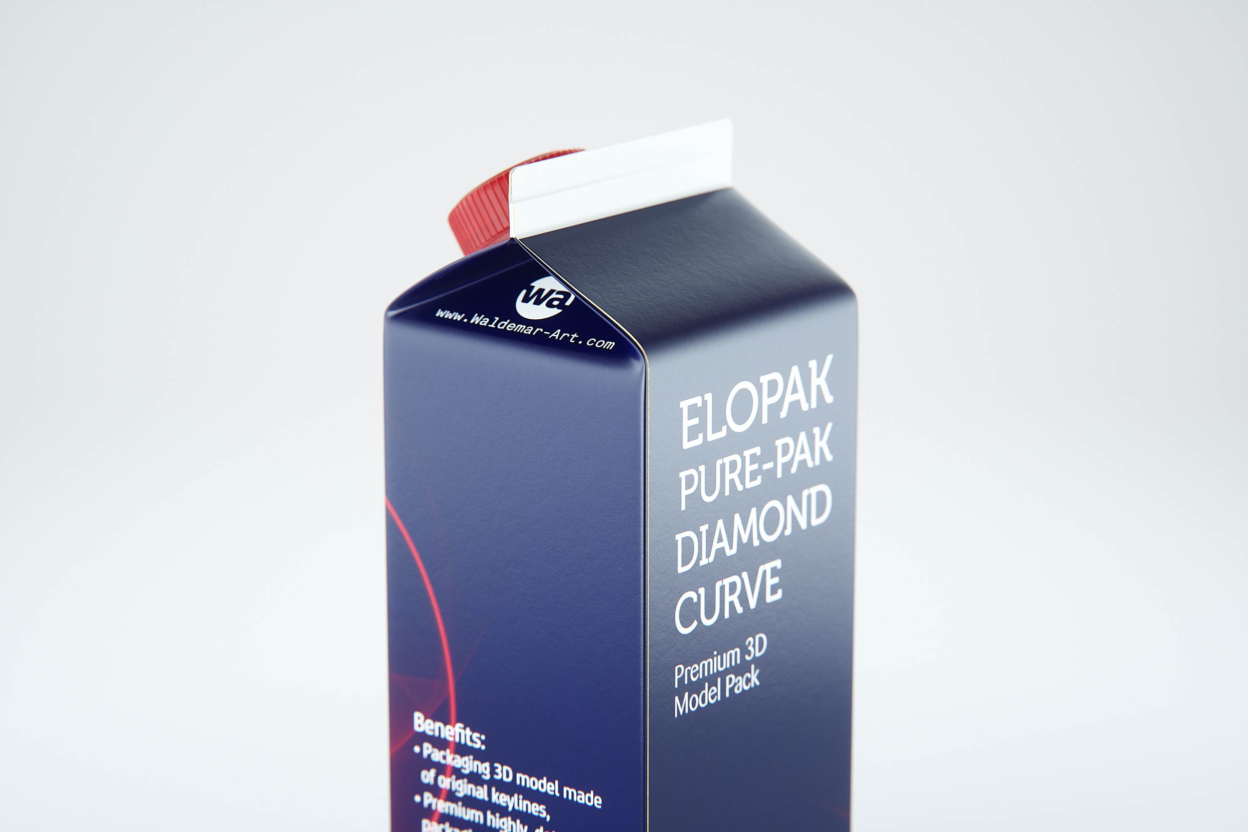 Elopak Pure-Pak Diamond Curve 750ml - back-side view