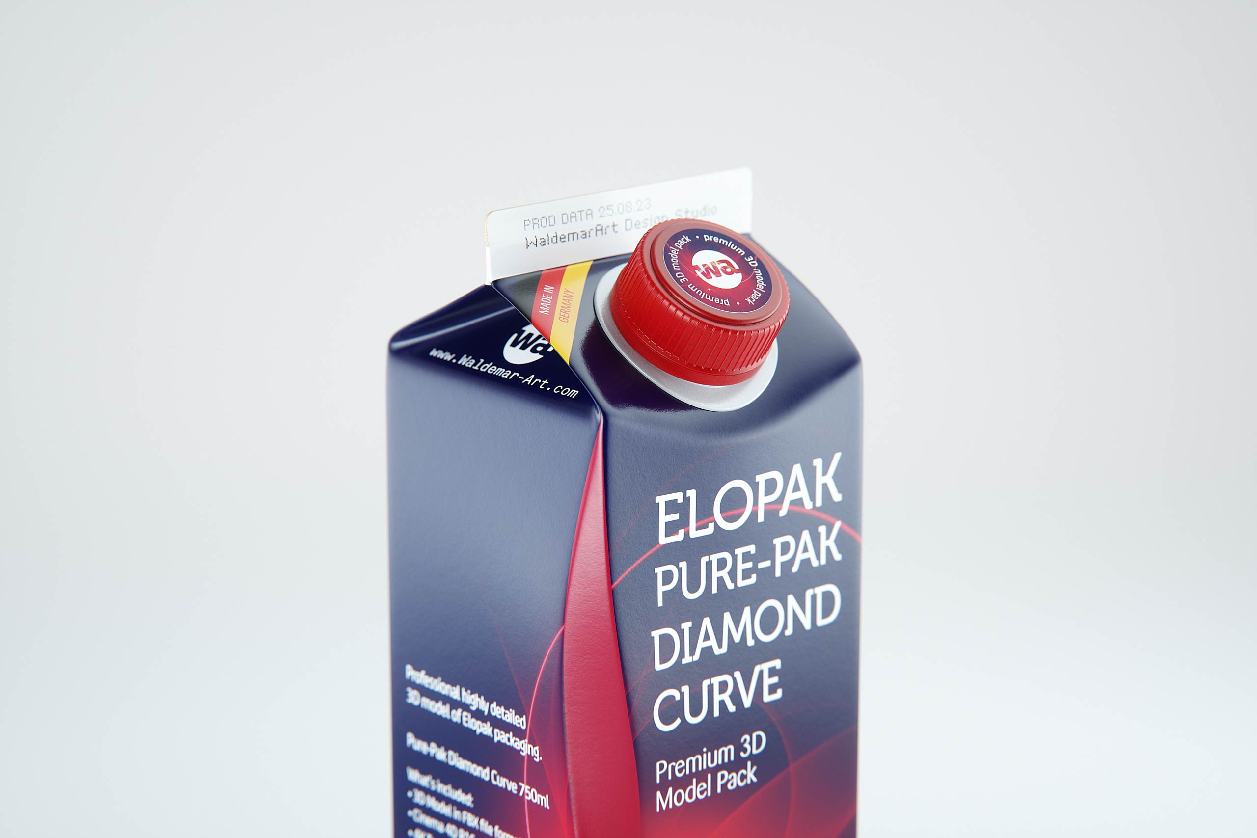 Elopak Pure-Pak Diamond Curve 750ml - main close-up view