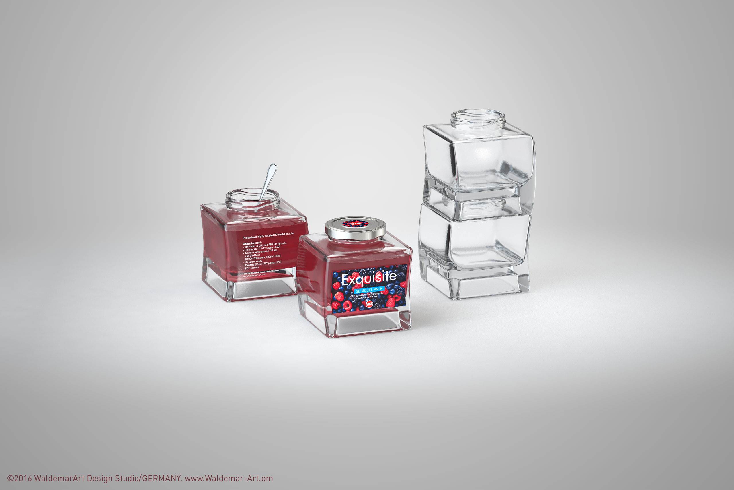 Exquisite - 3d model of a glass jar for jams or jelly