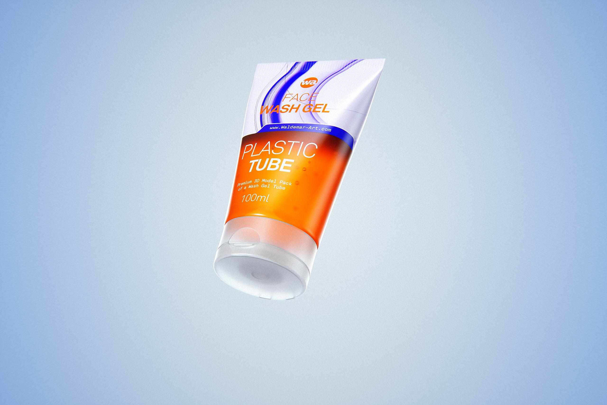 Face wash gel plastic tube 100ml packaging 3d model