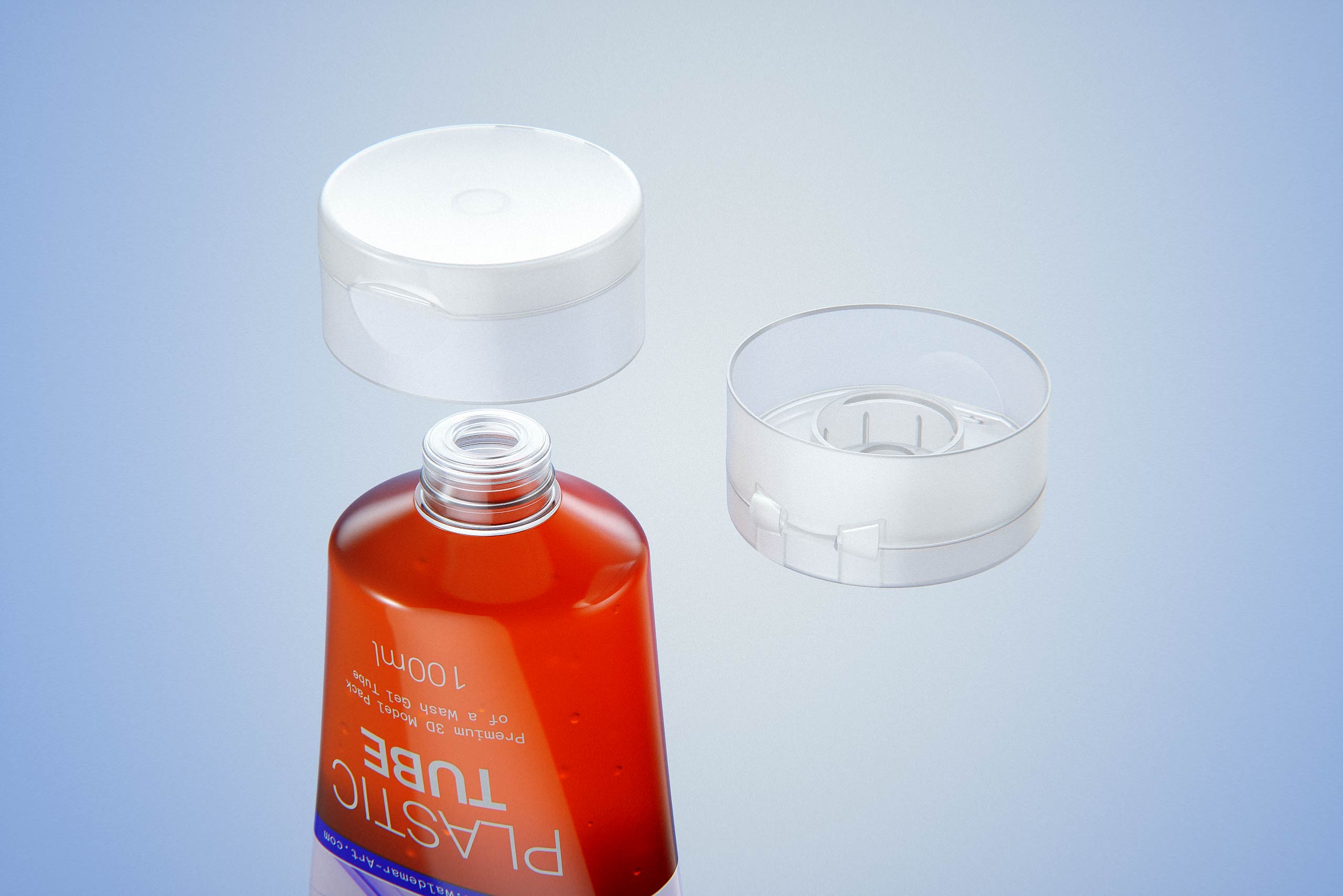 Face wash gel plastic tube 100ml packaging 3d model