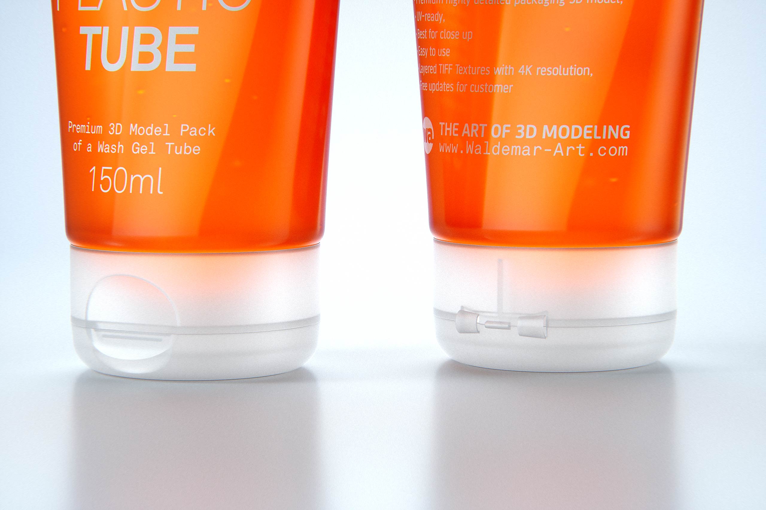 Face wash gel plastic tube 150ml packaging 3d model