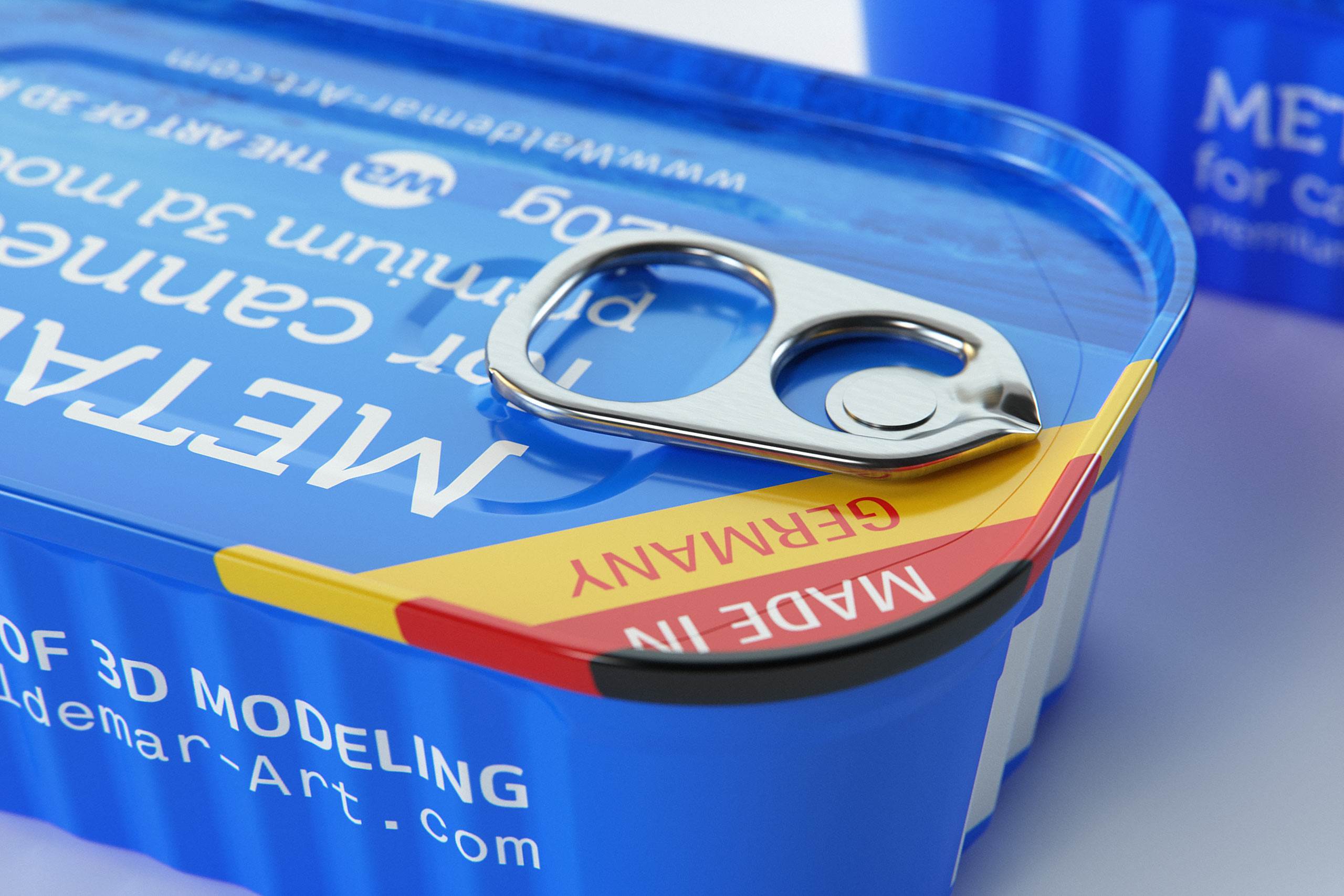 Packaging 3D model of the Metal can 120g for canned food with pull tab