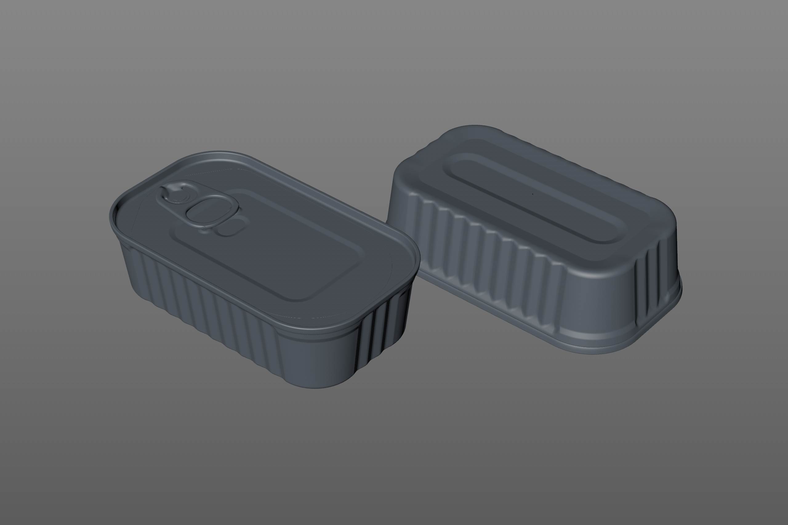 Packaging 3D model of the Metal can 120g for canned food with pull tab