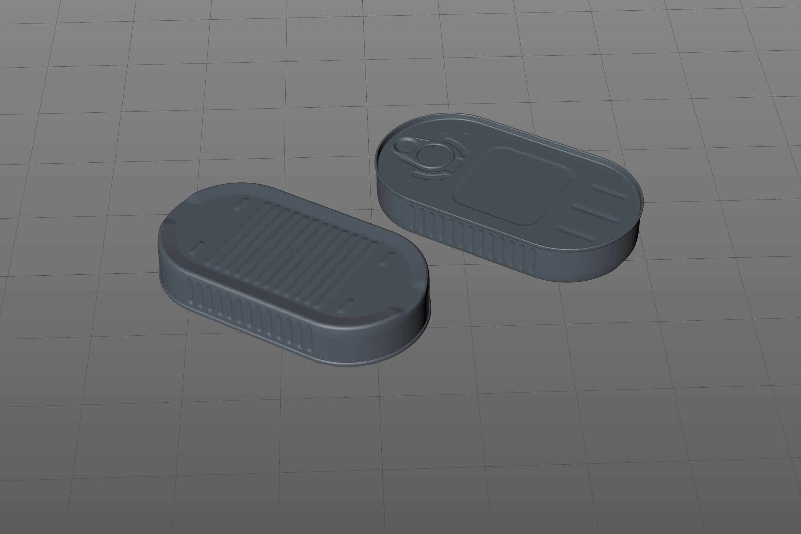 Metal Can 200g for canned fish food packaging 3D model pack with pull tab